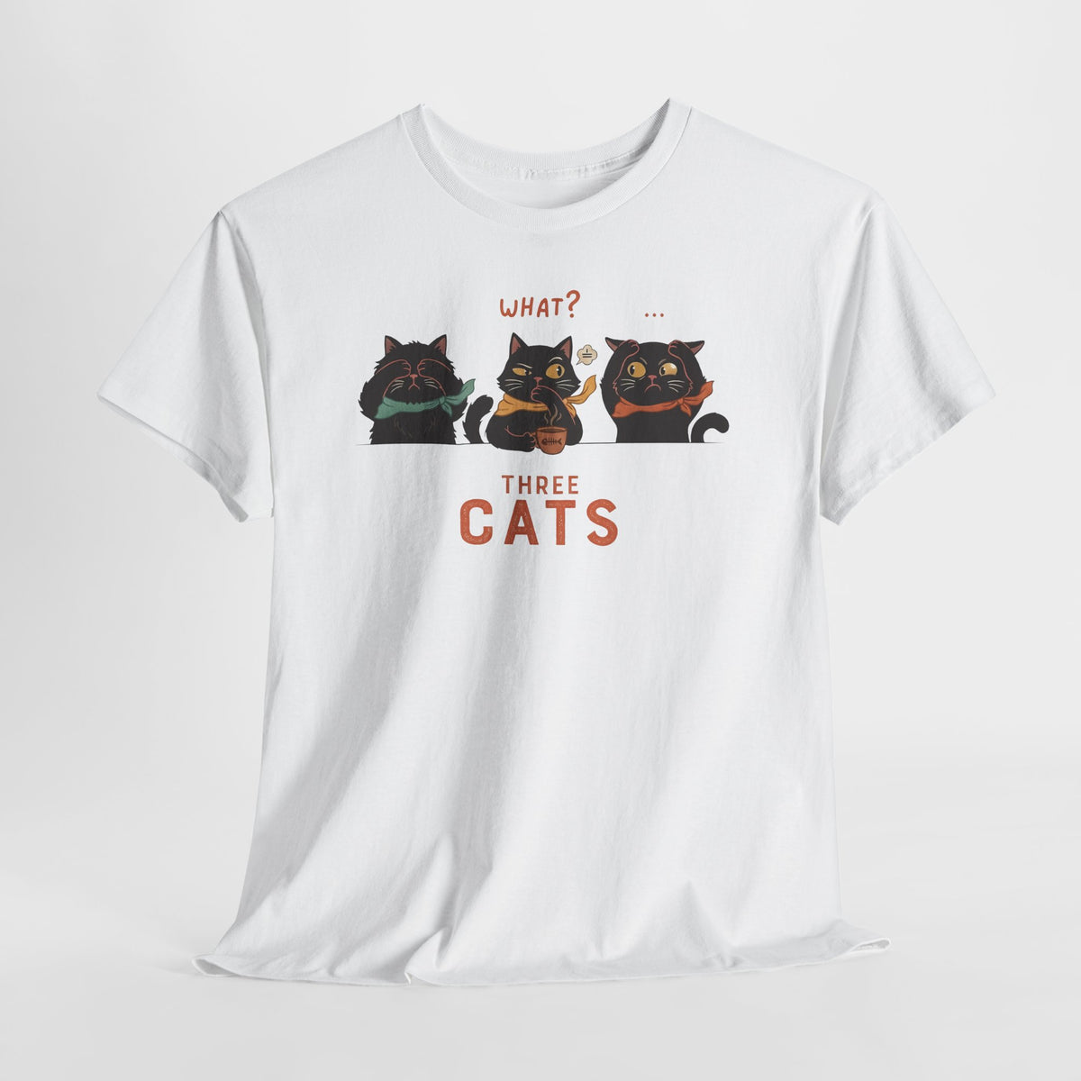 Three Wise Cats T-Shirt — Graphic Tee for Cat Lovers