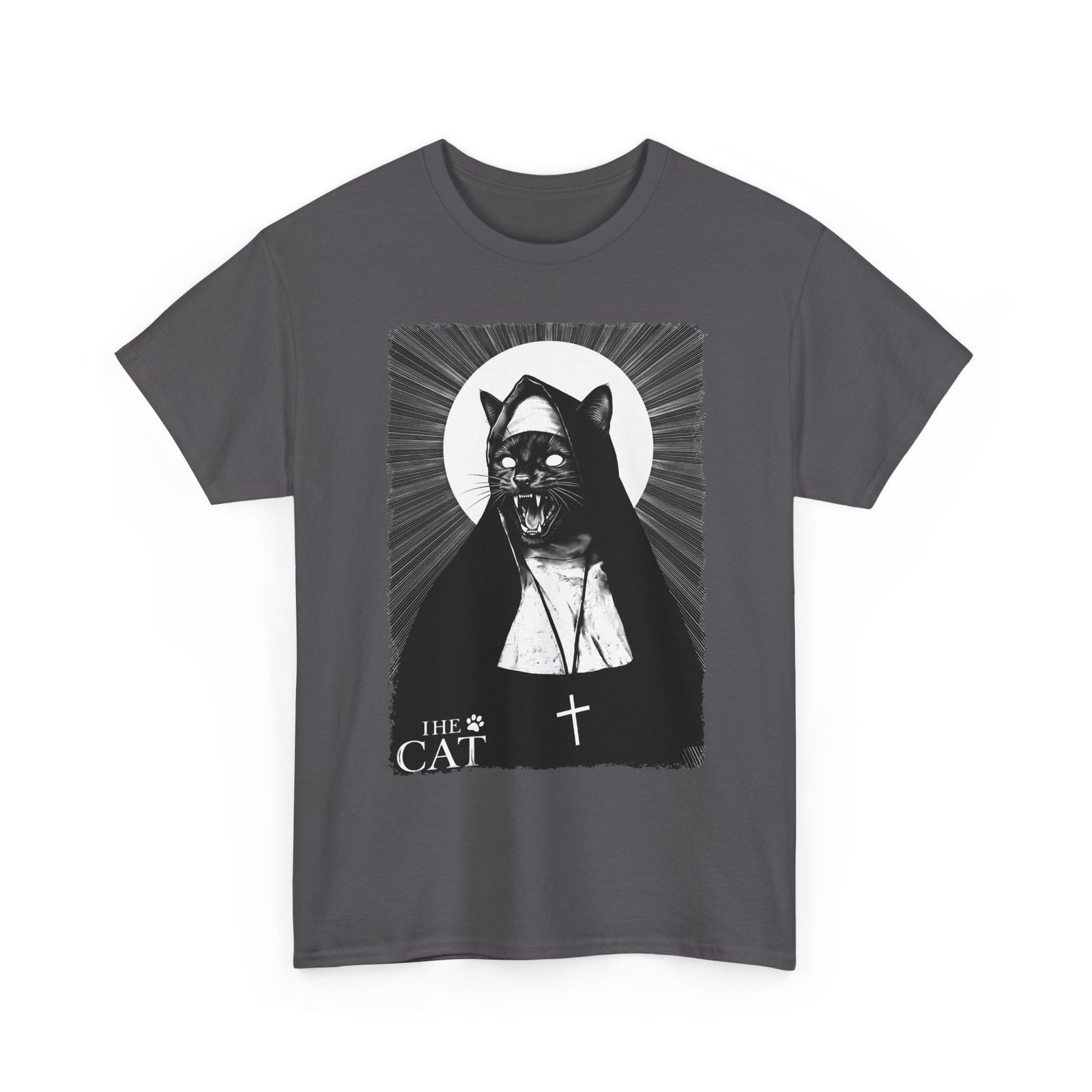 The Cat Horror Movie Parody T-Shirt — Creepy Nun Black Cat Tee