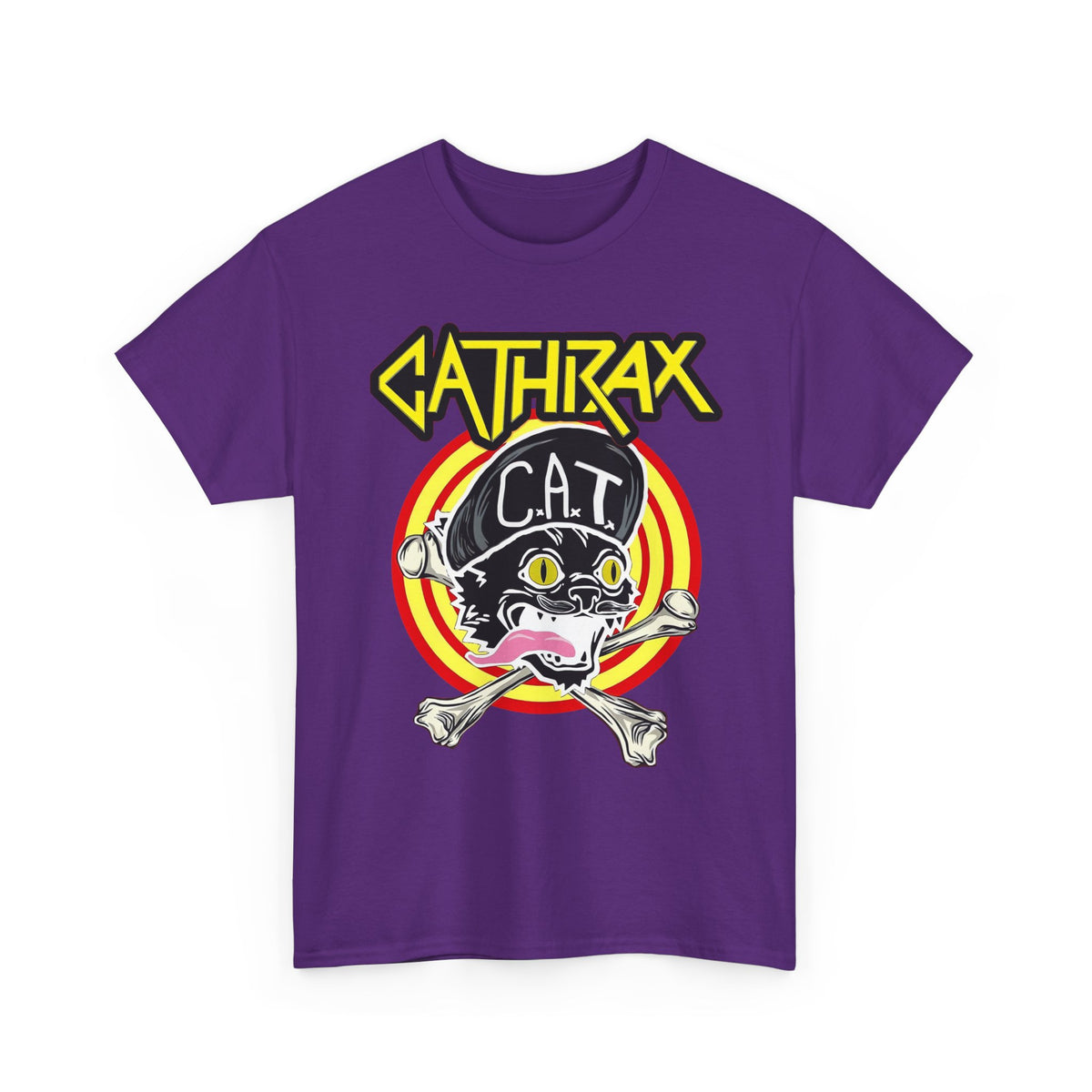 Cathrax Parody Cat T-Shirt — Heavy Metal Band Cat Graphic Tee