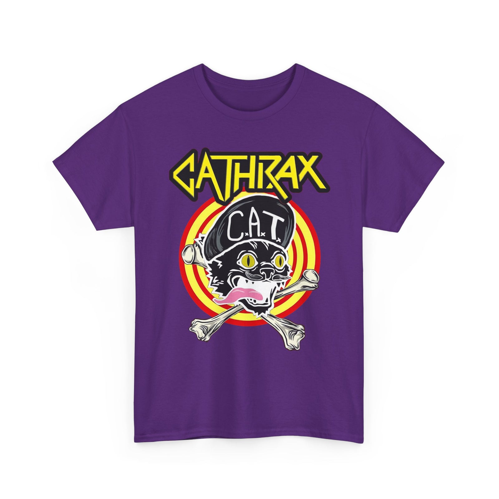 Cathrax Parody Cat T-Shirt — Heavy Metal Band Cat Graphic Tee