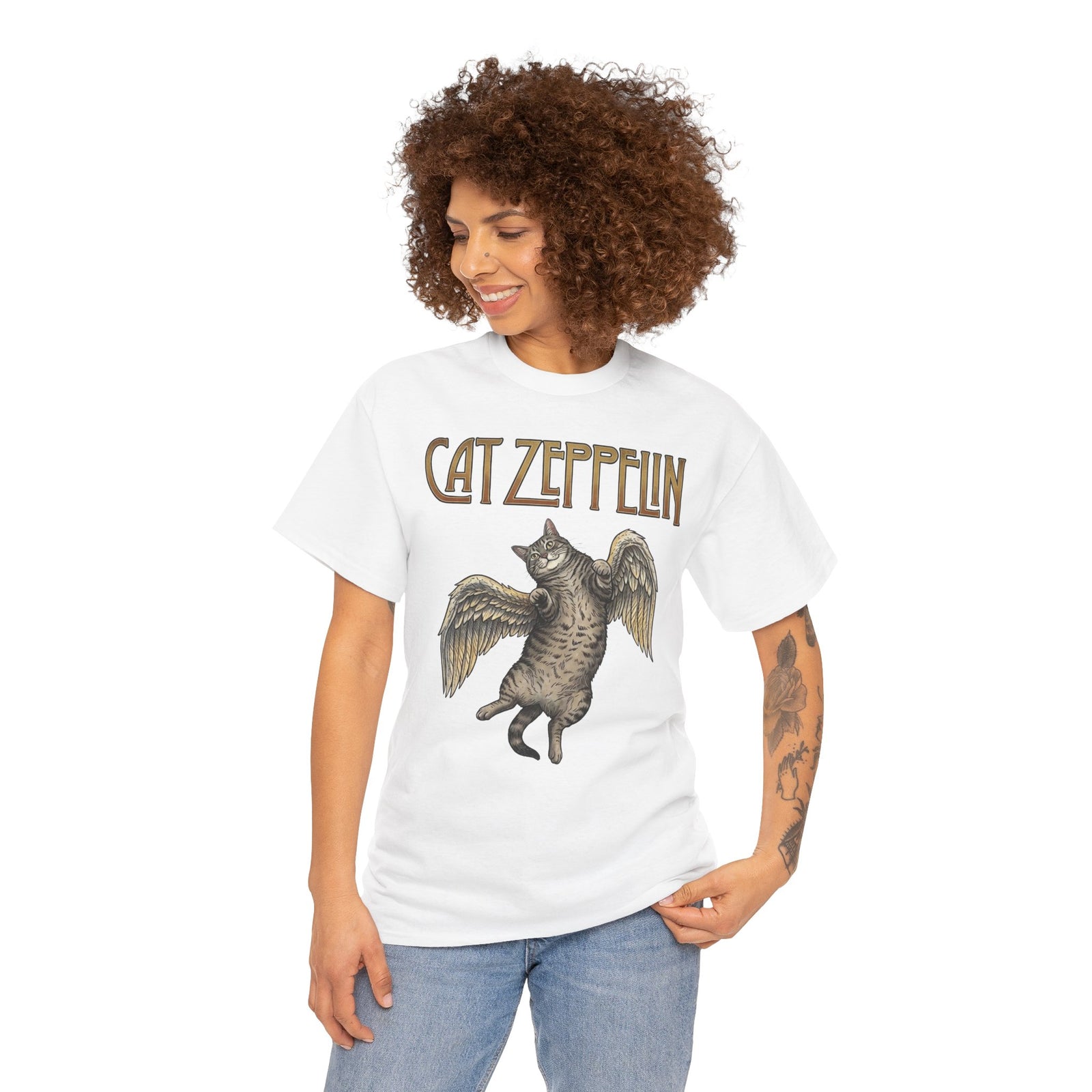Cat-Zeppelin T-Shirt — Whimsical Cat Airship Design