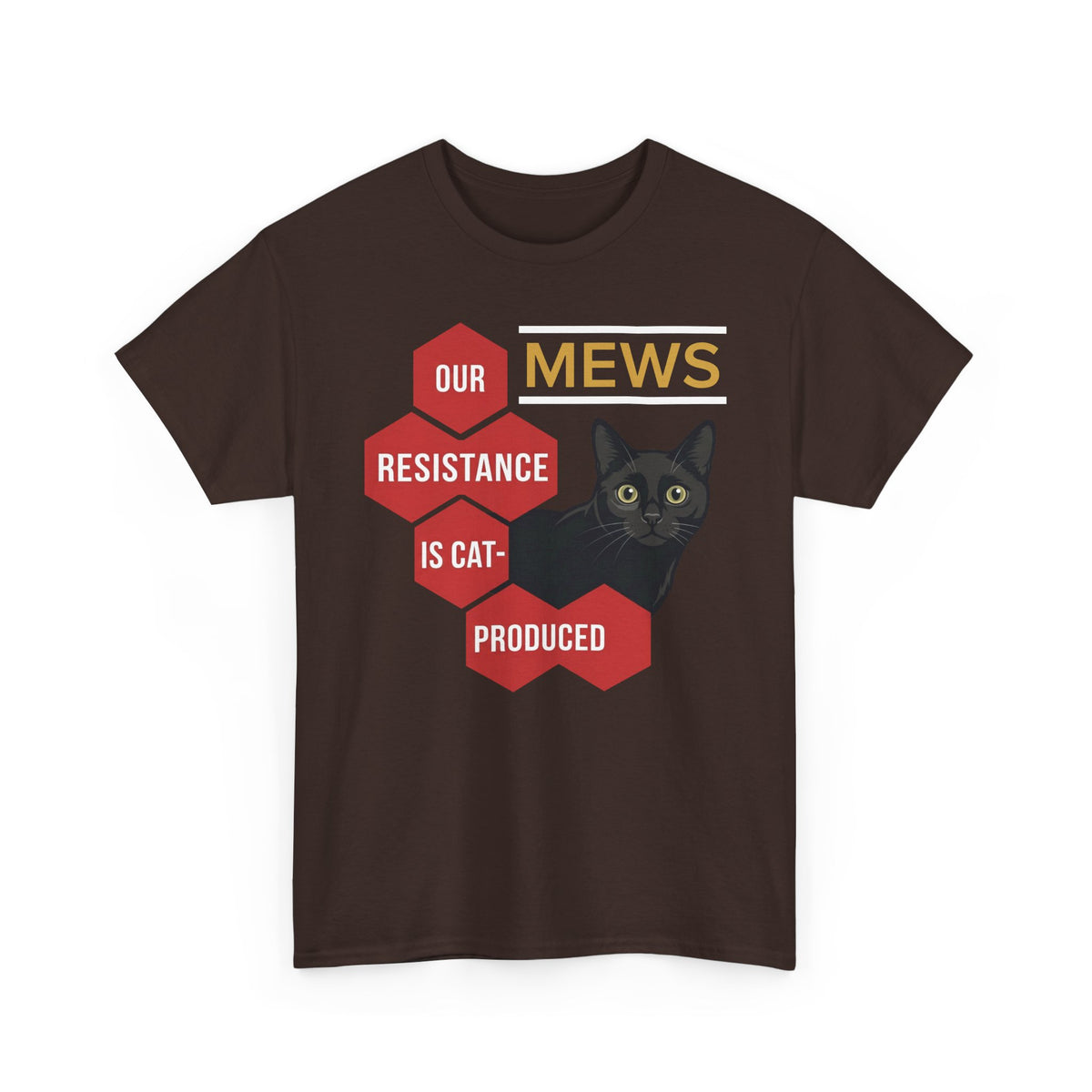 Mews Resistance Is Cat-Produced Tee — Funny Cat Protest Graphic T-Shirt