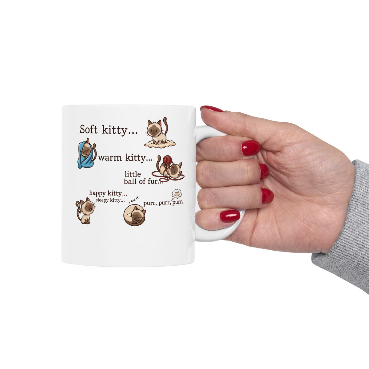 Soft Kitty Warm Kitty Ceramic Mug — Cute Cat Lyrics Mug