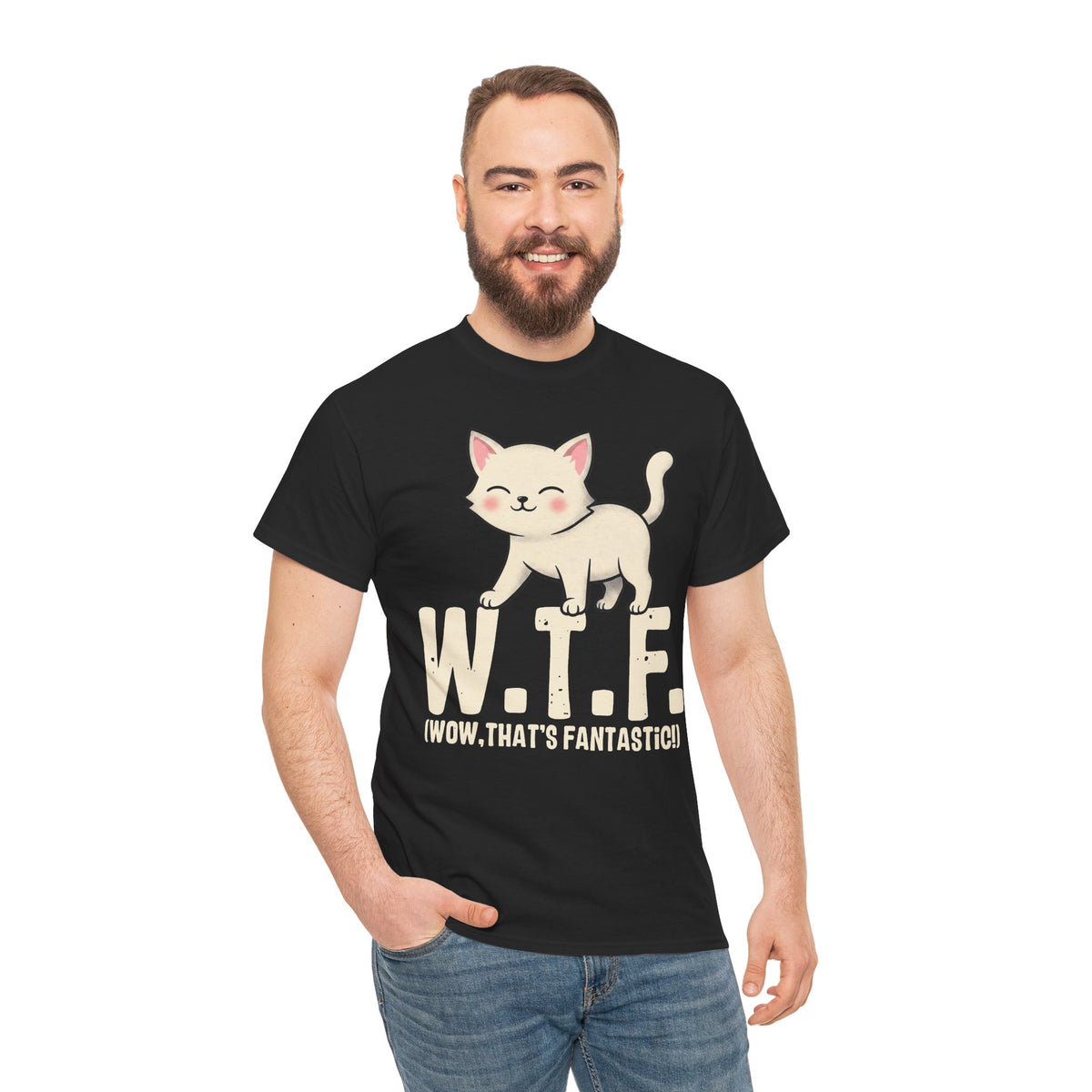 W.T.F. Cat Tee — Cute Kitten "Wow, That’s Fantastic" Graphic T-Shirt