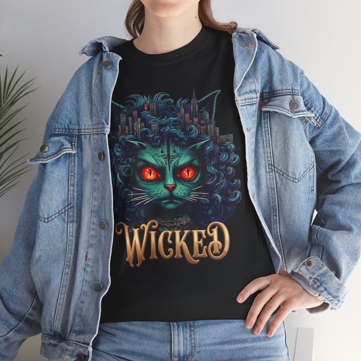 Wicked Green Witch Cat Broadway Shirt — Spooky Musical Parody T-Shirt