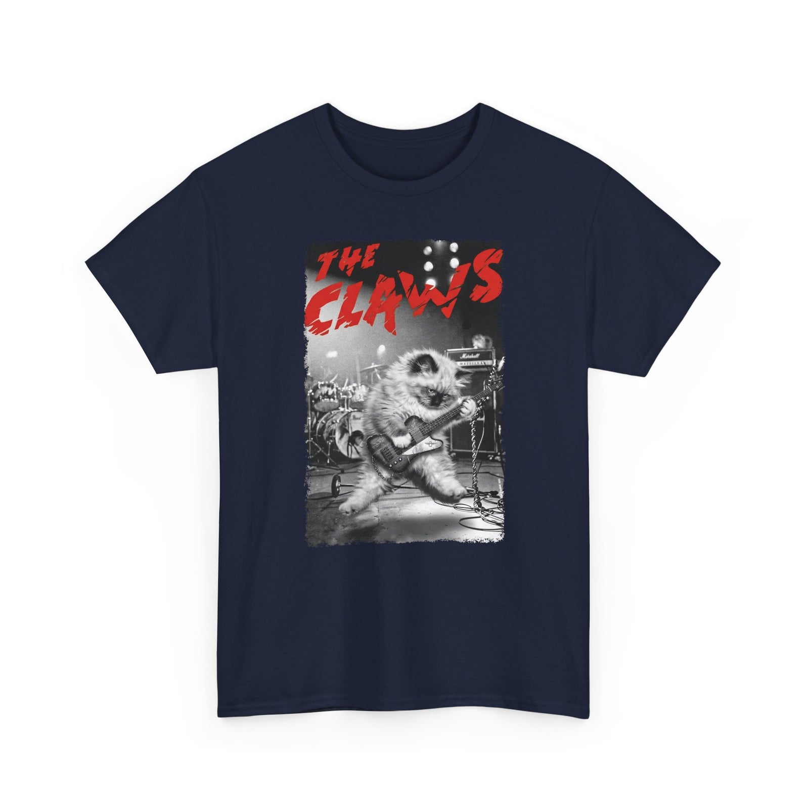The Claws Cat Rock T-Shirt — Retro Cat Graphic Tee