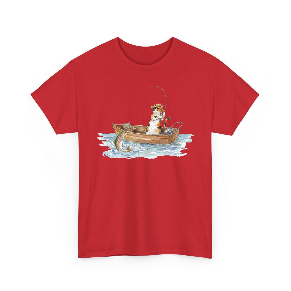 Cat Fishing T-Shirt — Funny Fishing Cat Graphic Tee