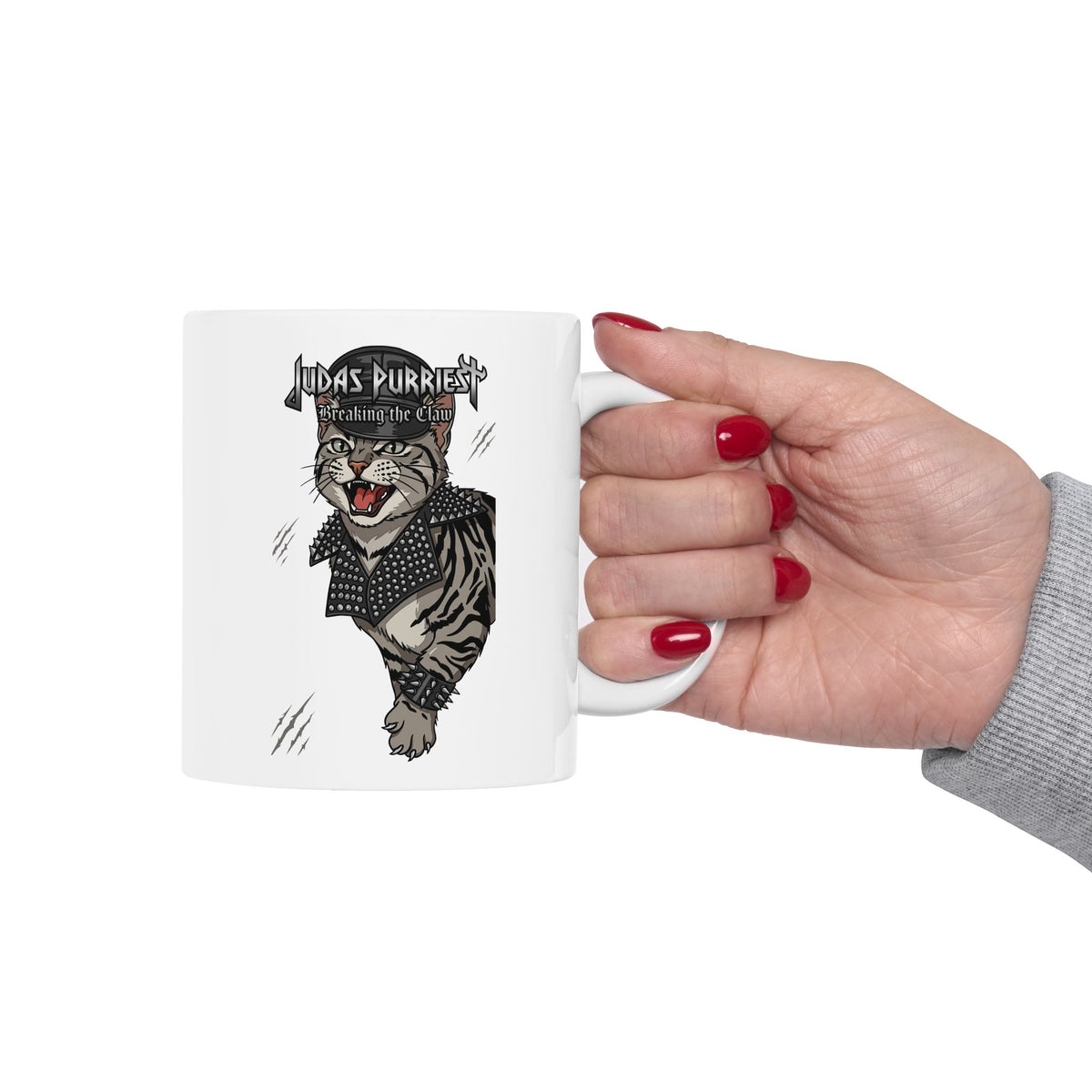 Judas Purriest 'Breaking the Claw' Ceramic Mug