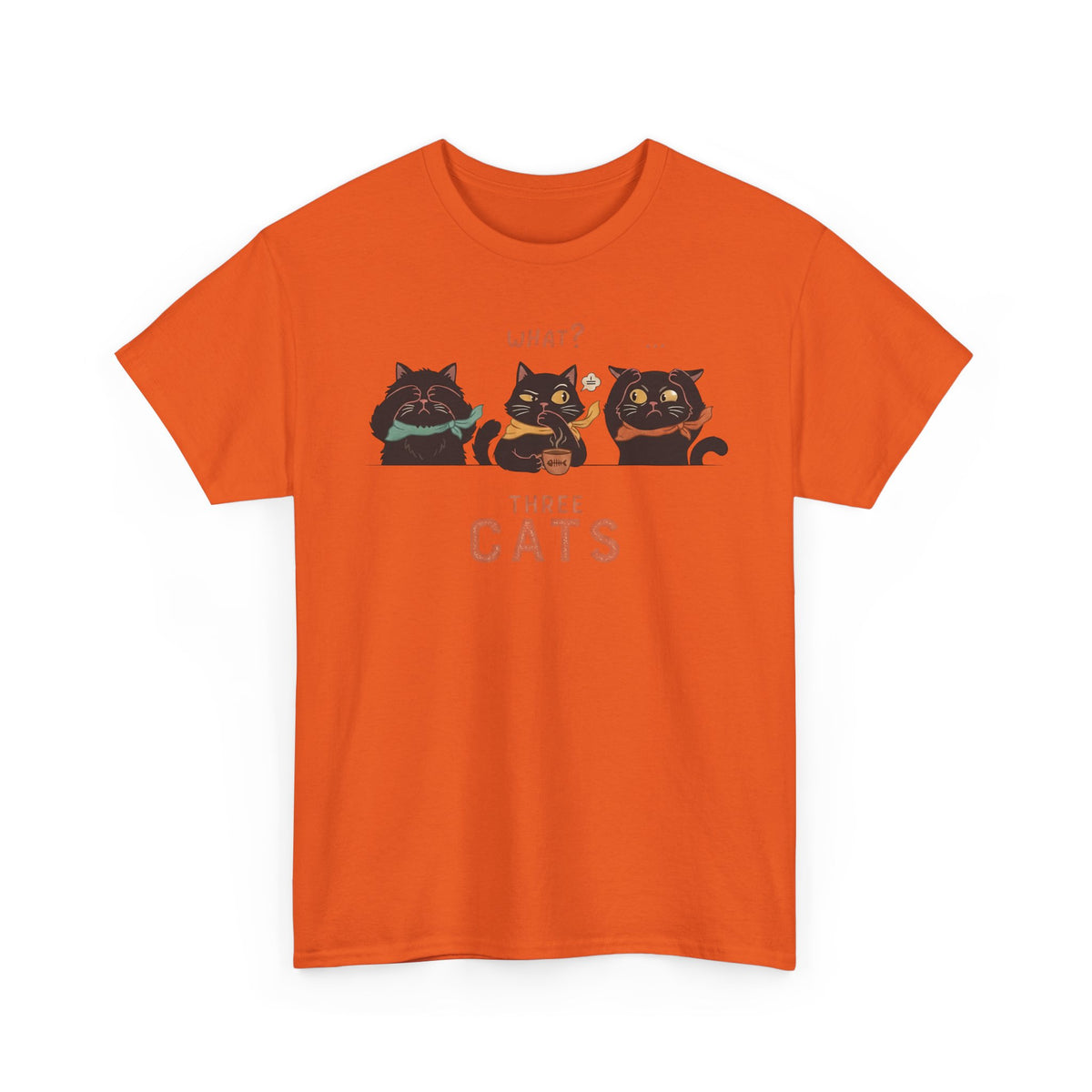 Three Wise Cats T-Shirt — Graphic Tee for Cat Lovers