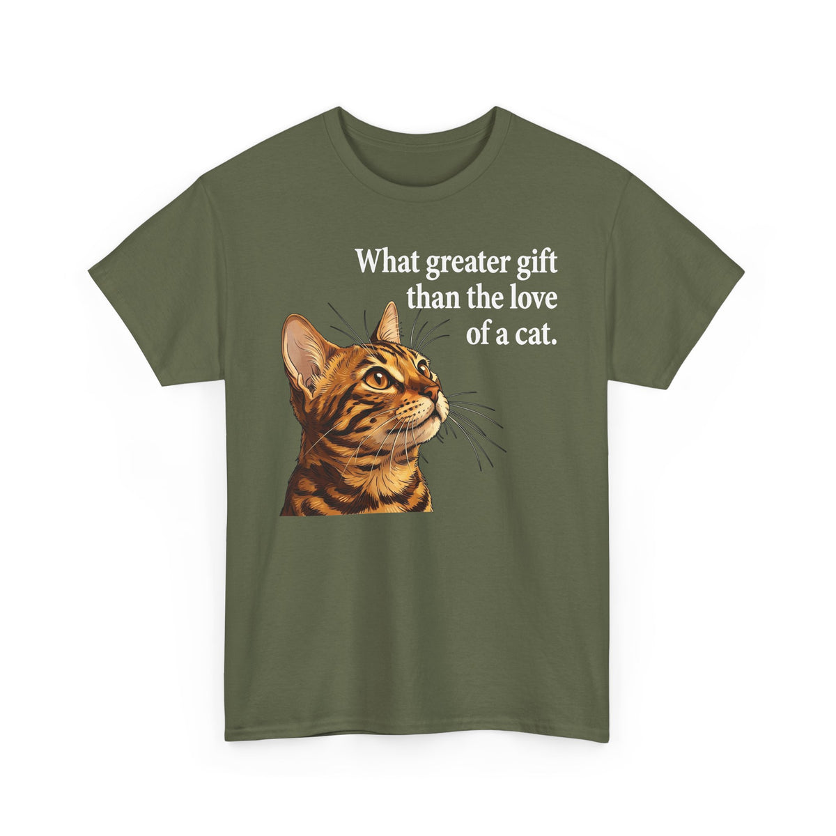 Cat Lover T‑Shirt – "What Greater Gift Than the Love of a Cat" Graphic Tee