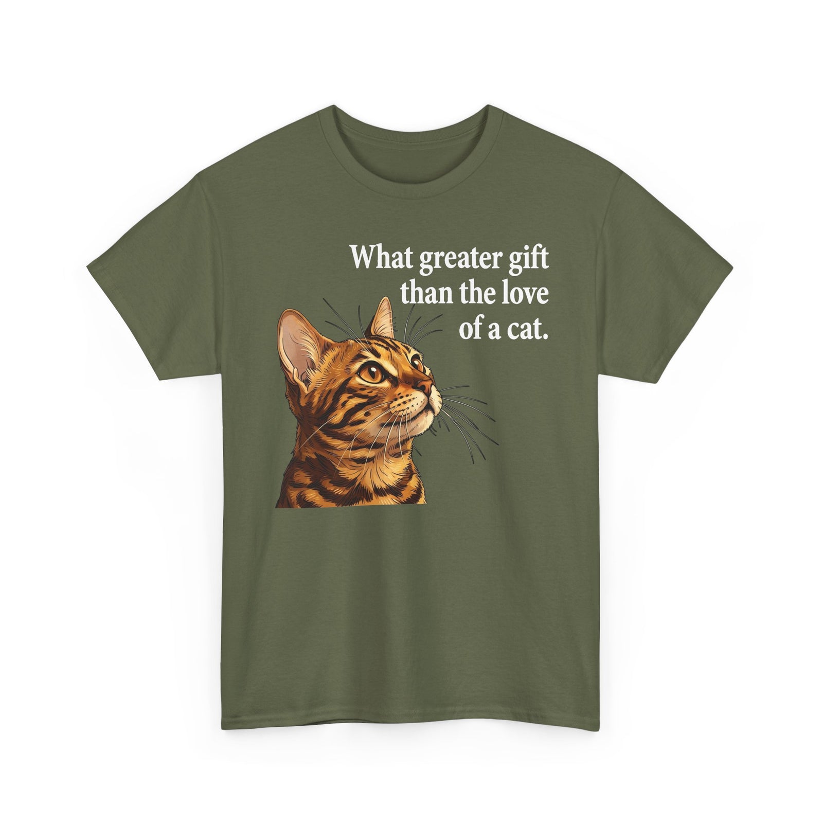 Cat Lover T‑Shirt – "What Greater Gift Than the Love of a Cat" Graphic Tee