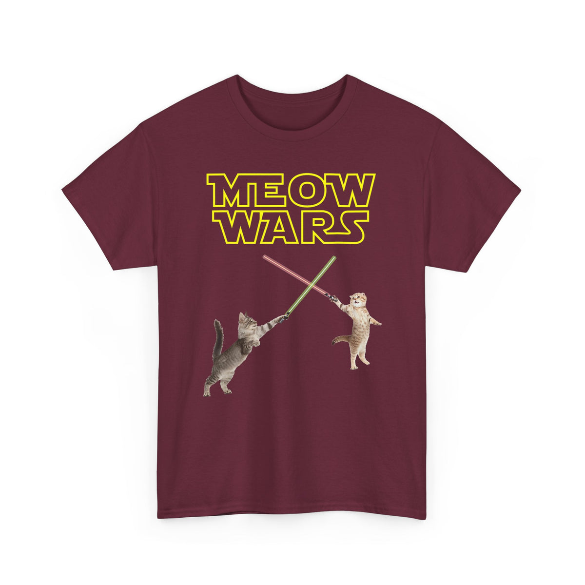 Meow Wars T-Shirt — Funny Cat Lightsaber Tee