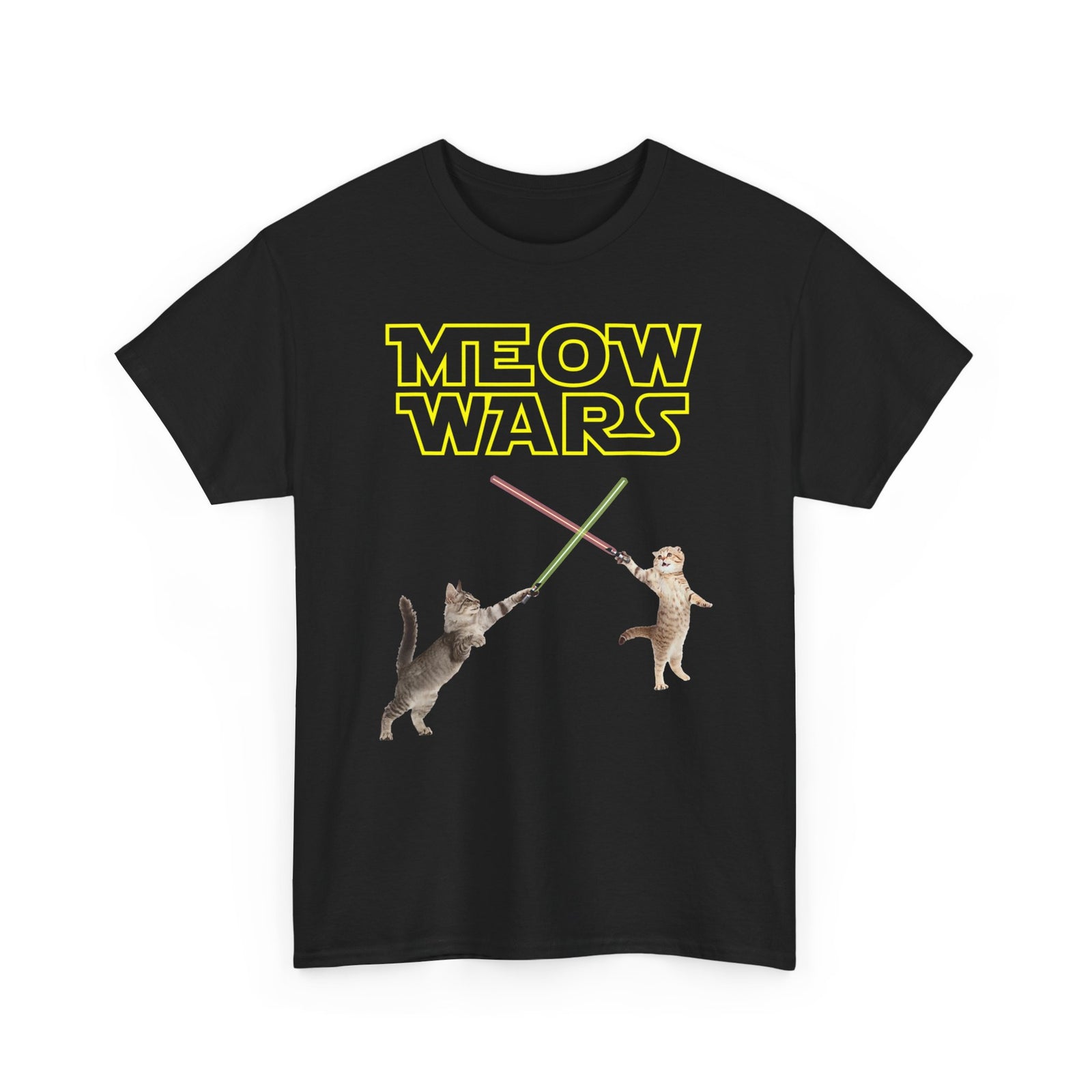 Meow Wars T-Shirt — Funny Cat Lightsaber Tee