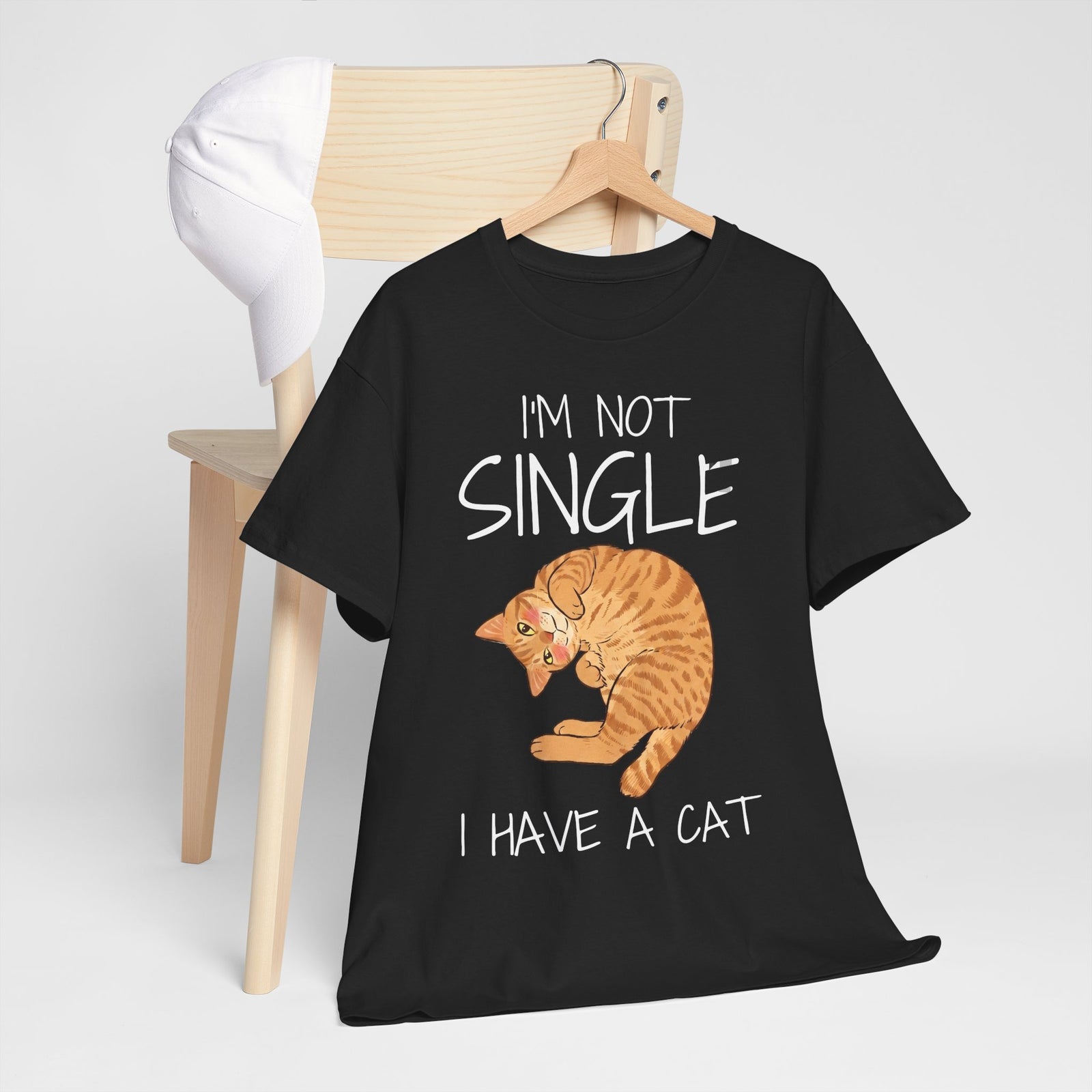 I'm Not Single I Have A Cat T-Shirt — Funny Orange Tabby Relationship Tee