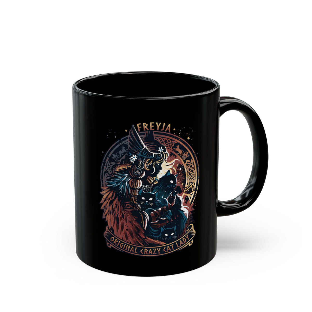 Crazy Cat Lady Black Mug — Freyja Original Cat Lover Mug