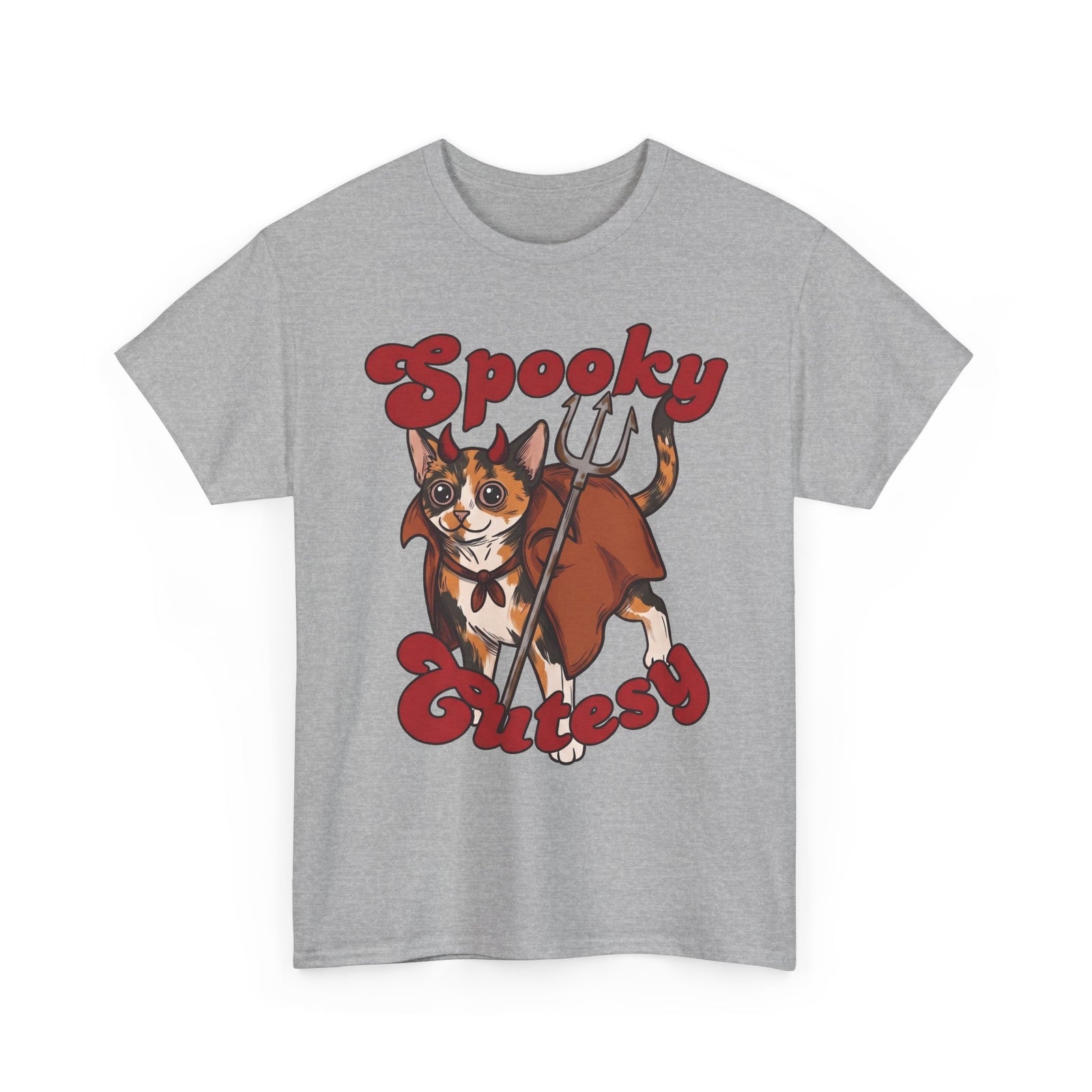 Spooky & Cutesy Devil Calico Cat Shirt — Funny Cute Halloween T-Shirt