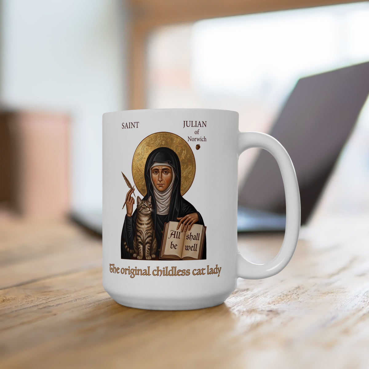 Saint Julian of Norwich Cat Lady Ceramic Mug — The Original Childless Cat Lady
