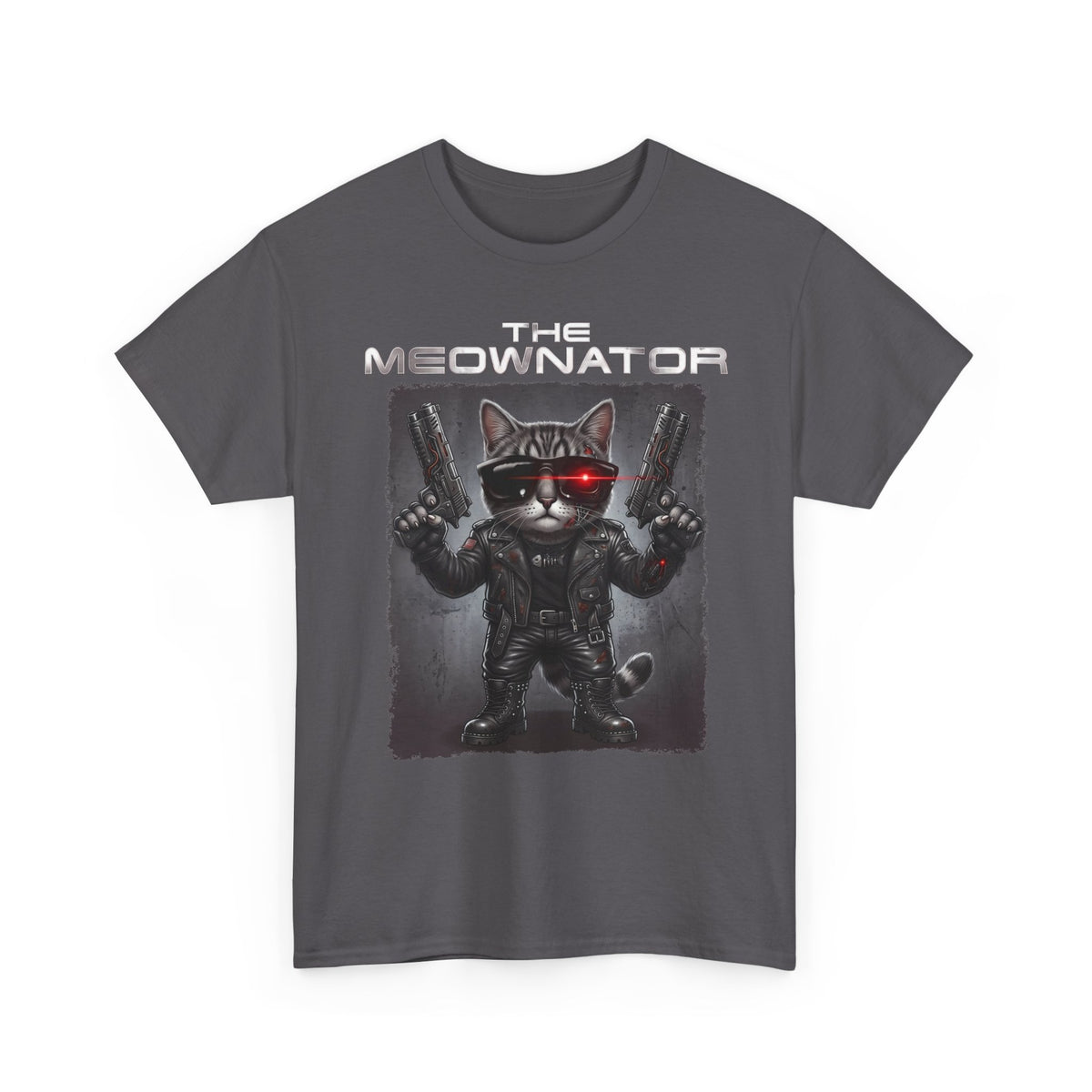 The Meownator T-Shirt — Funny Sci-Fi Cyborg Cat Parody Tee