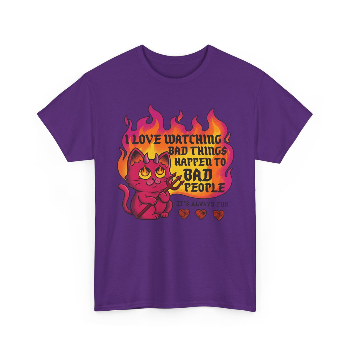 Evil Cat 'I Love Watching Bad Things' T-Shirt