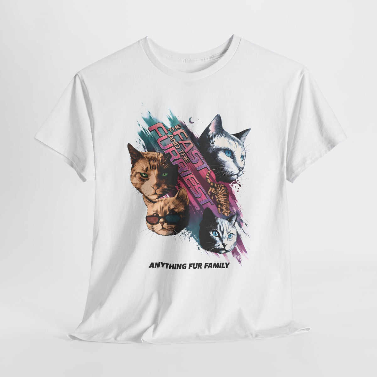 The Fast And The Furriest T-Shirt — Funny Cat Action Movie Parody Tee