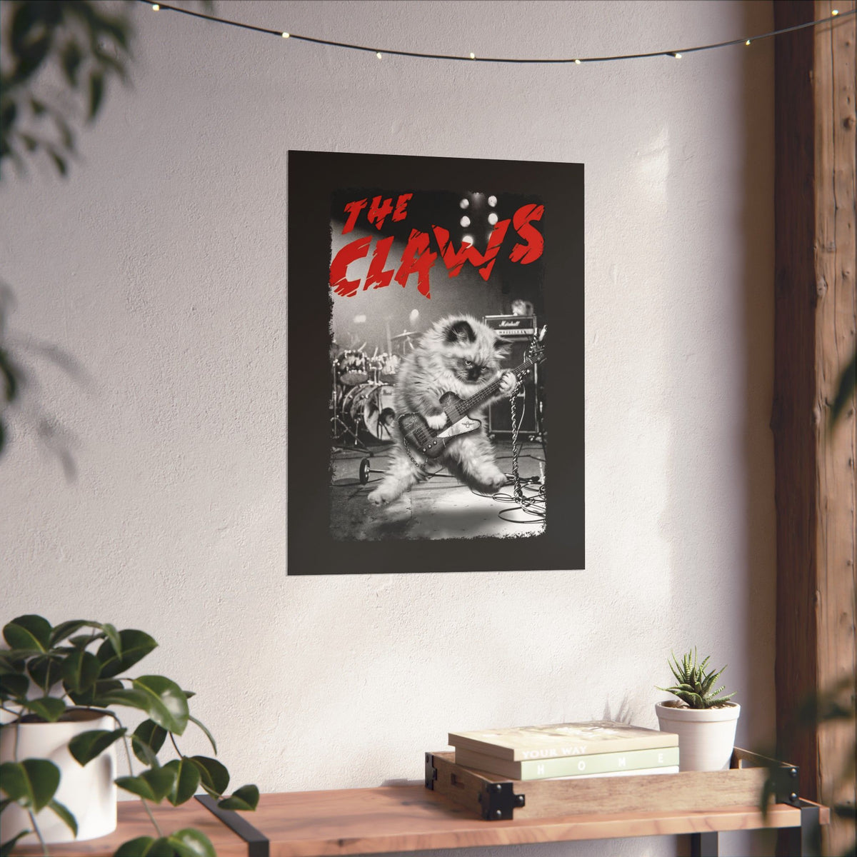 The Claws Cat Rock Poster — Retro Cat Graphic Poster