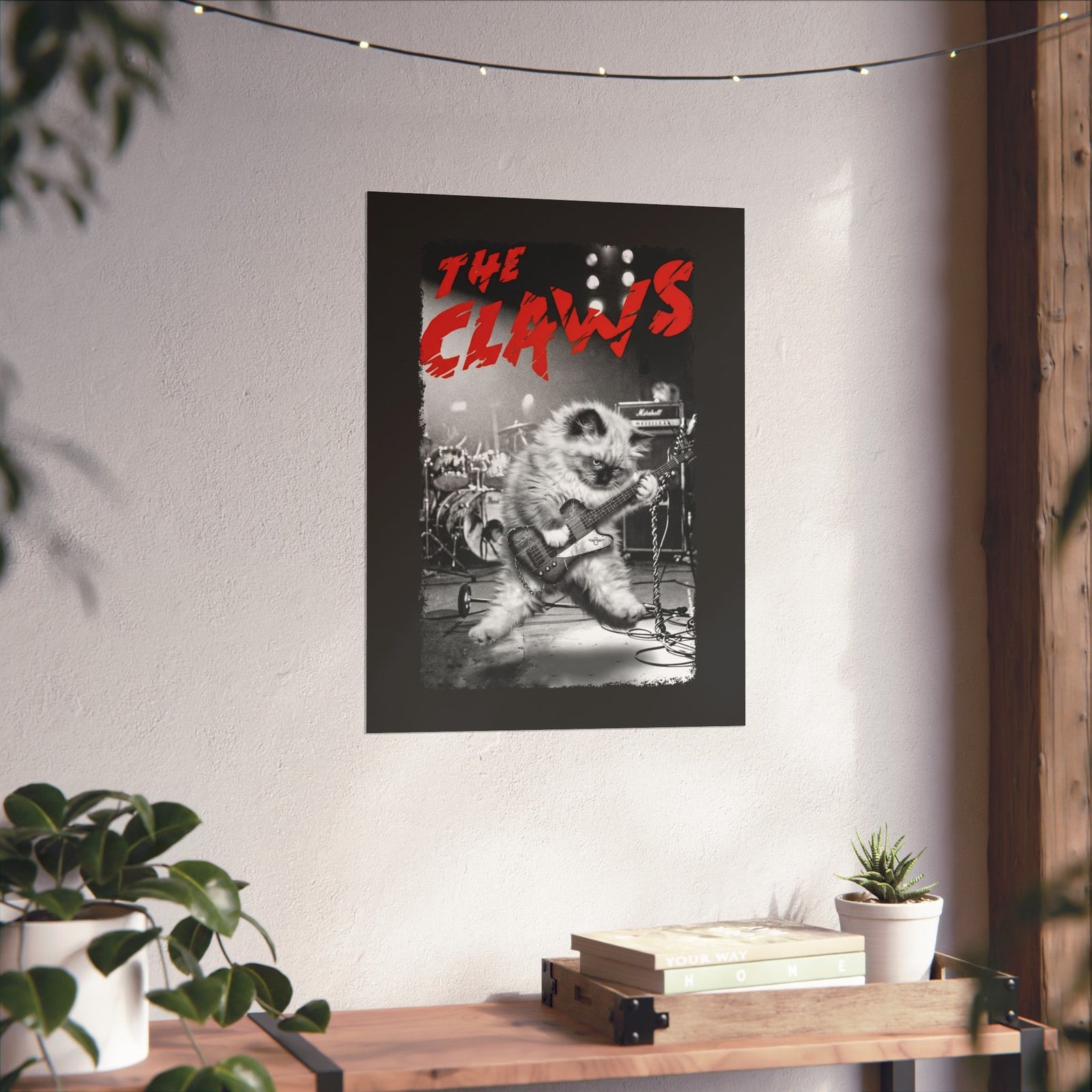 The Claws Cat Rock Poster — Retro Cat Graphic Poster