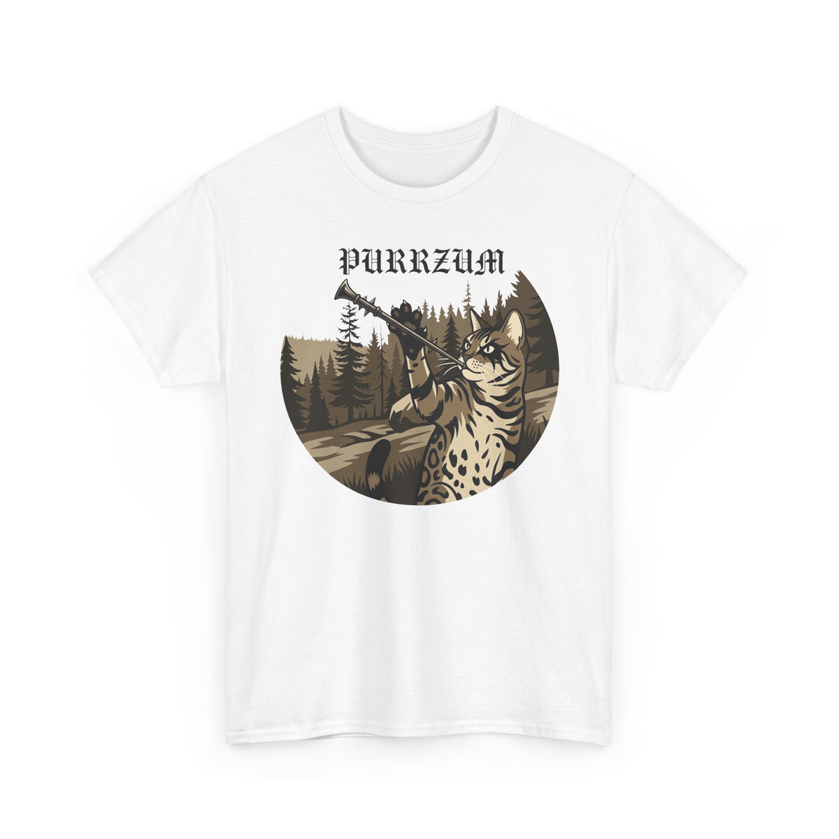 Funny Black Metal Cat Shirt | Purrzum Corpse Paint T-Shirt