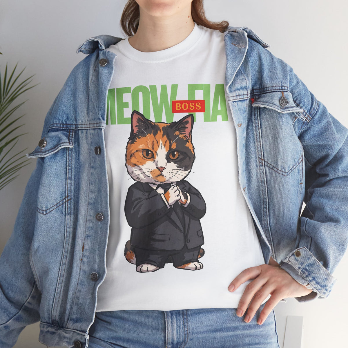 Meow-Fia Boss Mafia Calico Cat T-Shirt — Funny Mob Boss Feline Tee