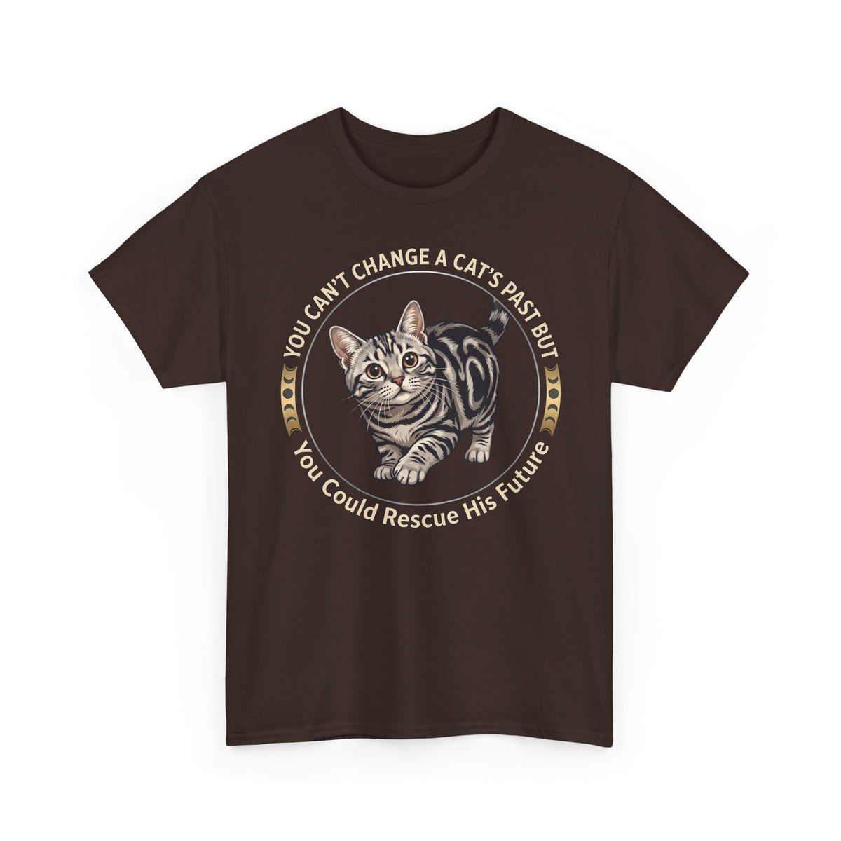 Rescue His Future Cat T-Shirt — You Can't Change A Cat's Past Rescue Tee