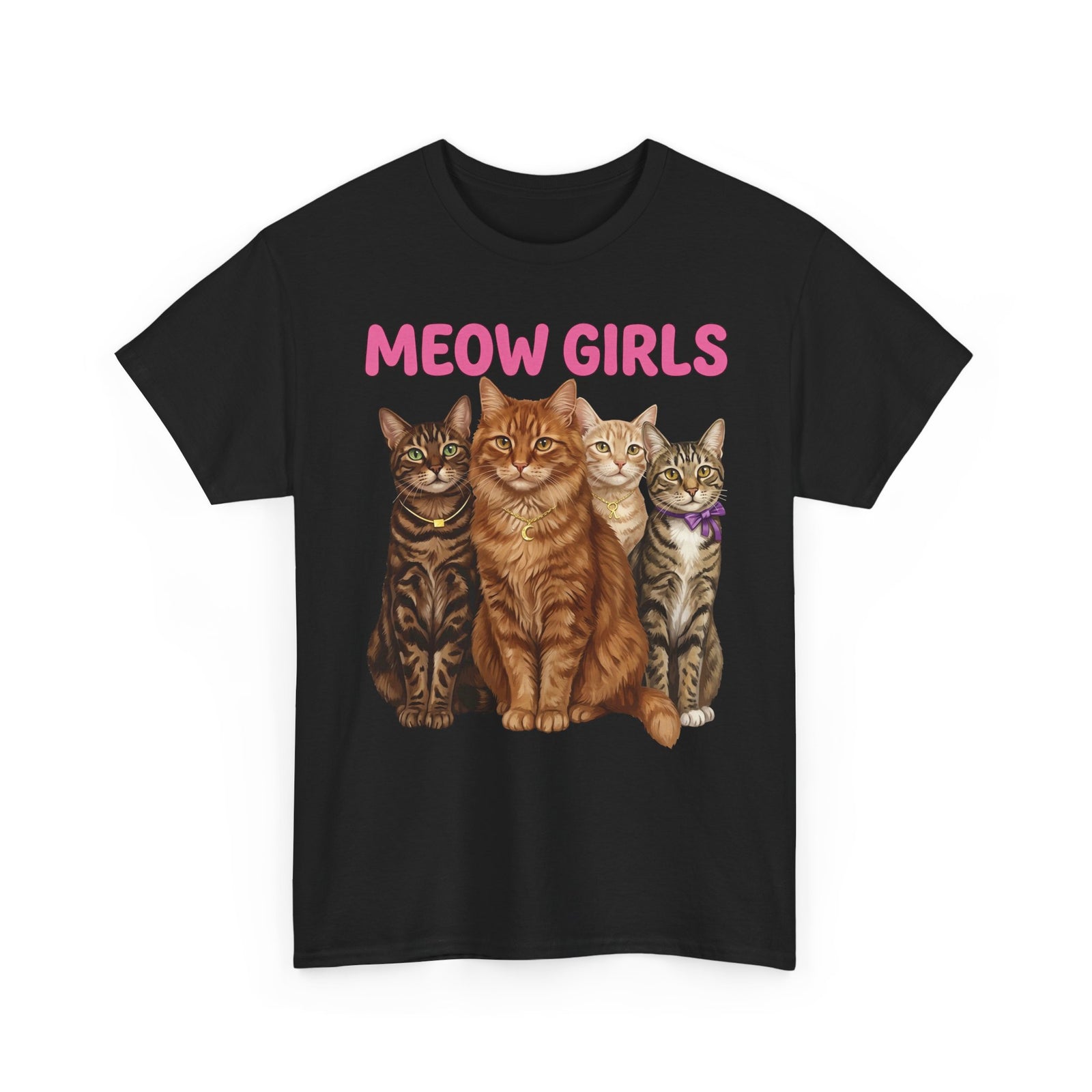 Meow Girls Cat Tee — Cute Graphic Cats Shirt for Cat Lovers