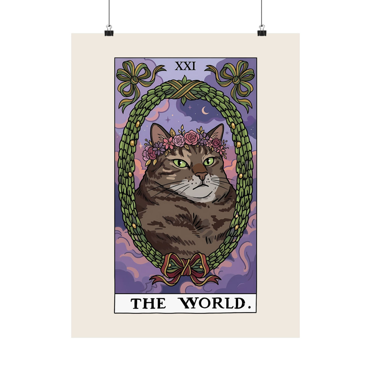 Cat the World Tarot Card Poster