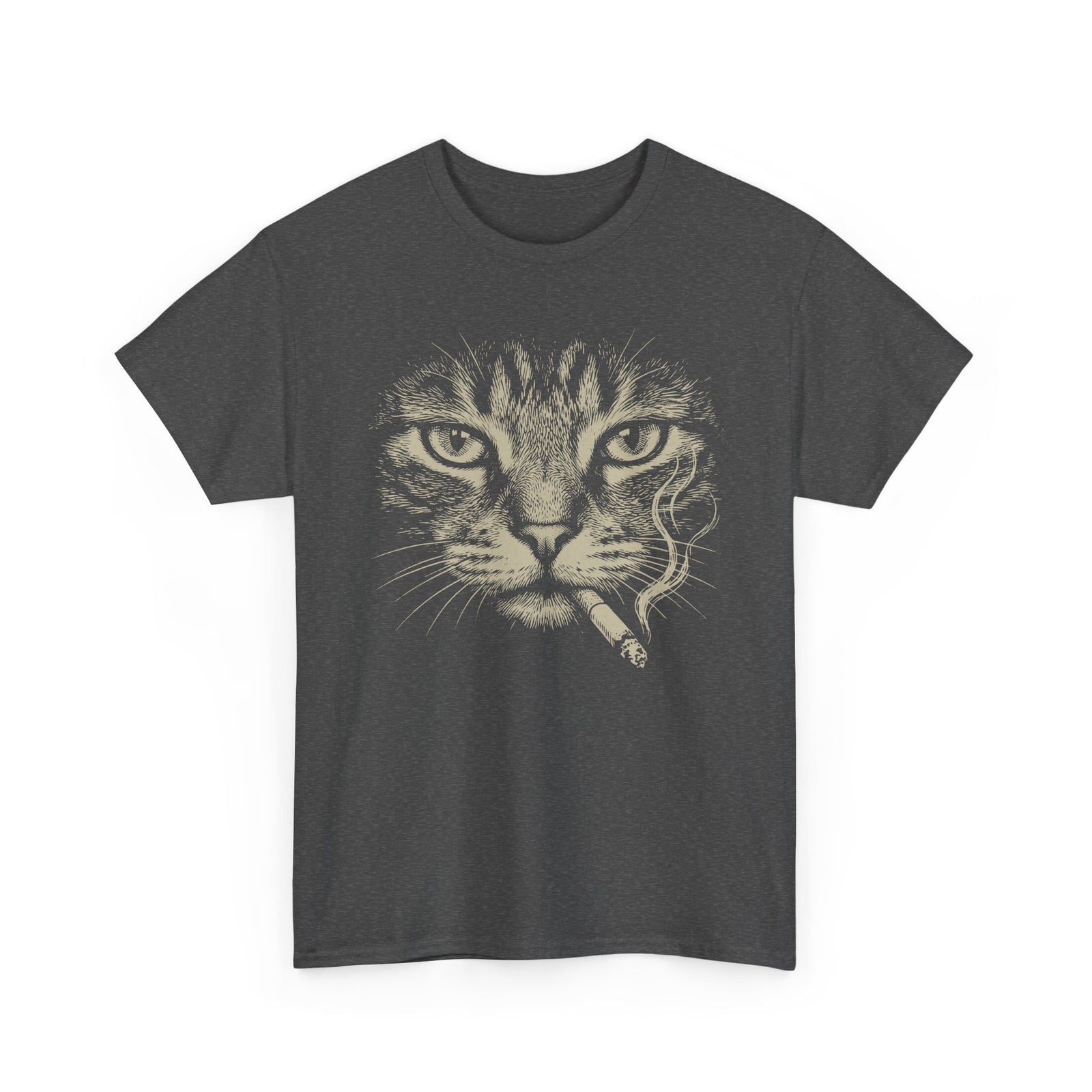 Smoking Cat T-Shirt — Vintage Grunge Cat Graphic Tee
