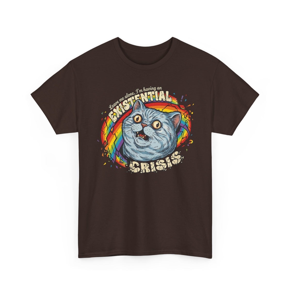 Funny Cat T‑Shirt — "Leave Me Alone, I'm Having an EXISTENTIAL CRISIS"