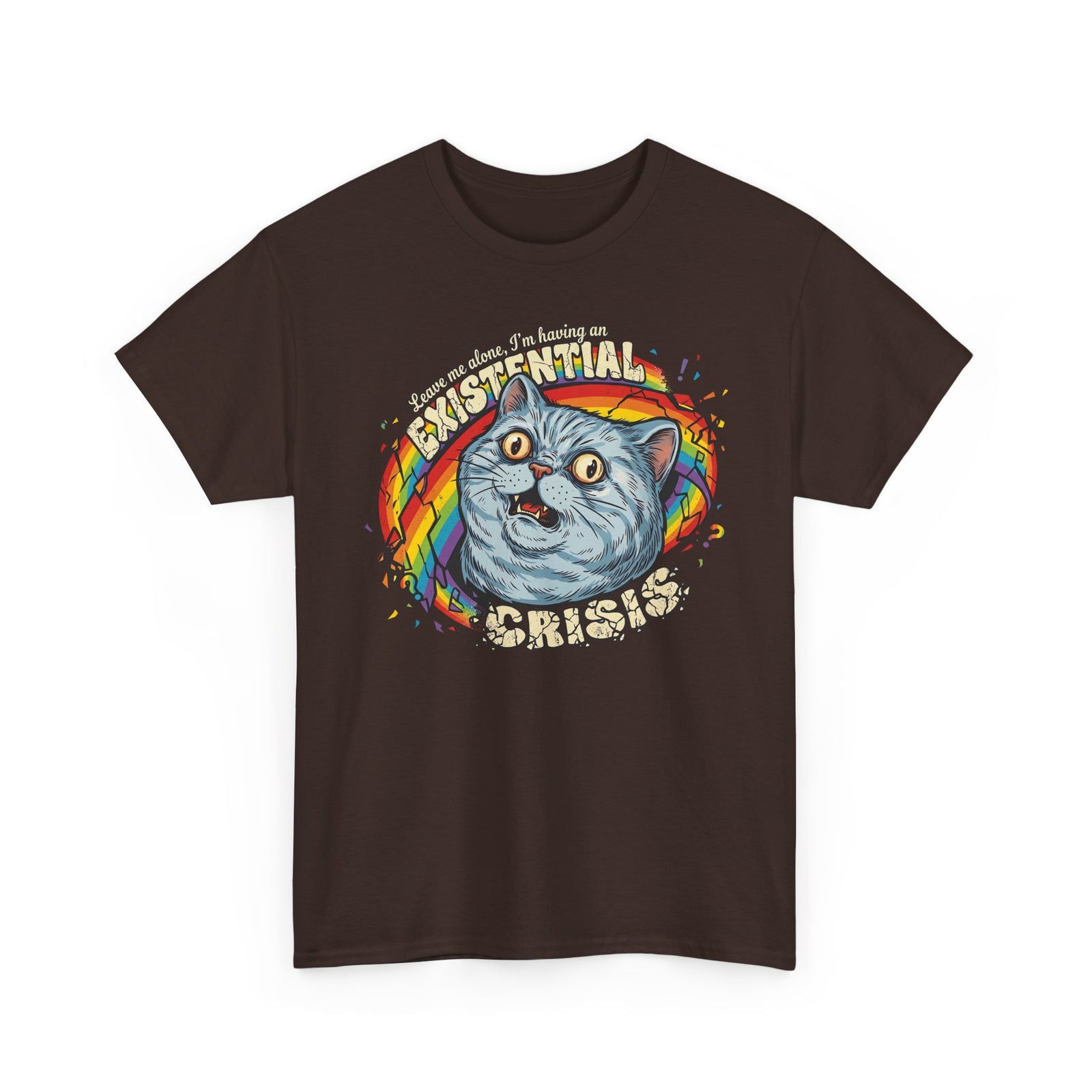Funny Cat T‑Shirt — "Leave Me Alone, I'm Having an EXISTENTIAL CRISIS"