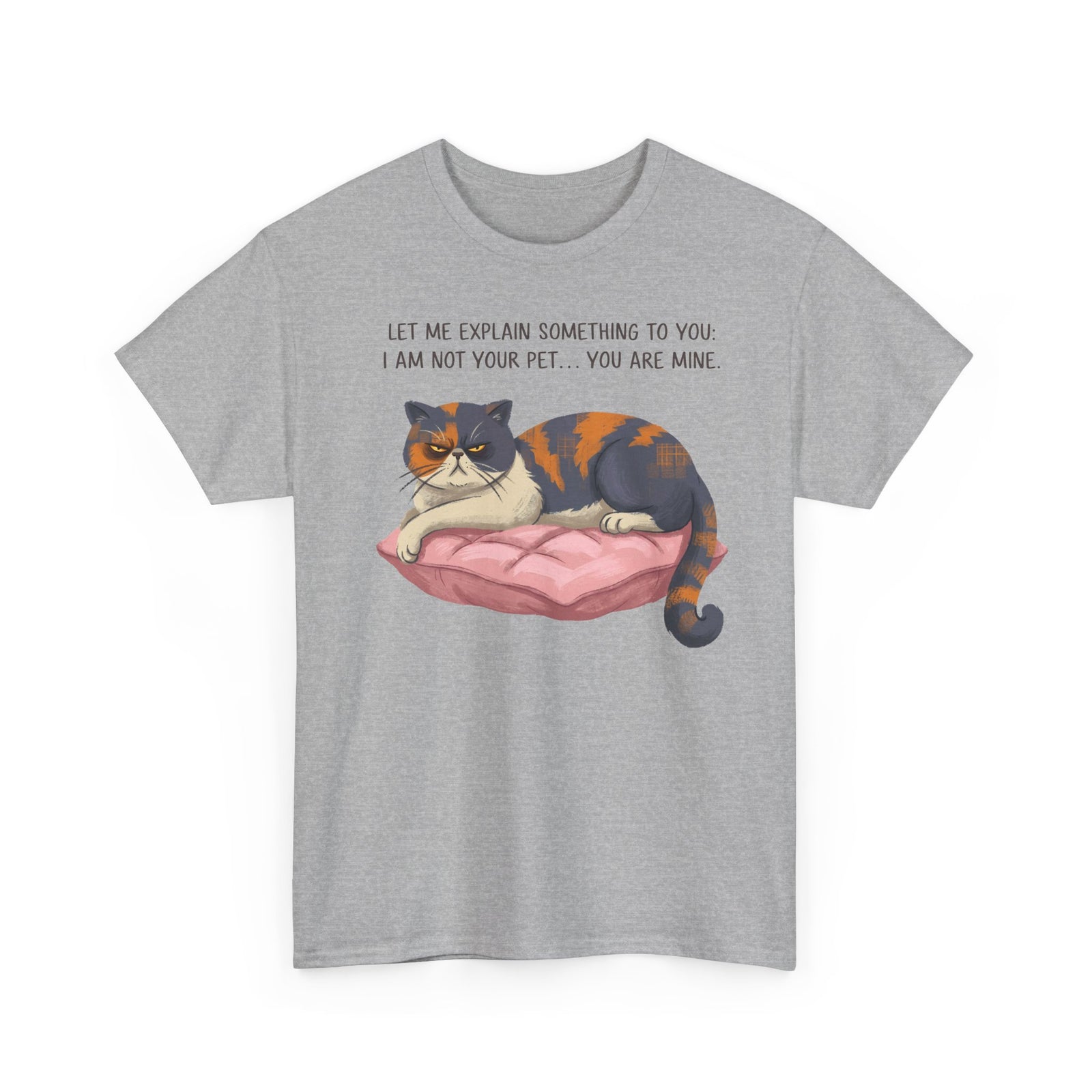 You Are Mine Cat T-Shirt — Grumpy Exotic Shorthair Calico Graphic Tee