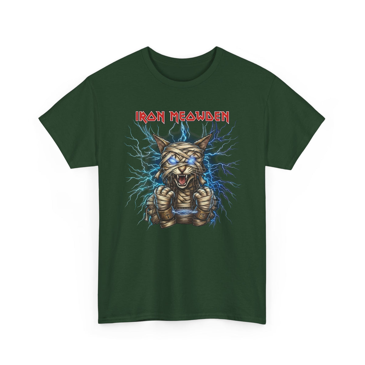 Iron Meowden Cat T-Shirt — Heavy Metal Kitty Graphic Tee