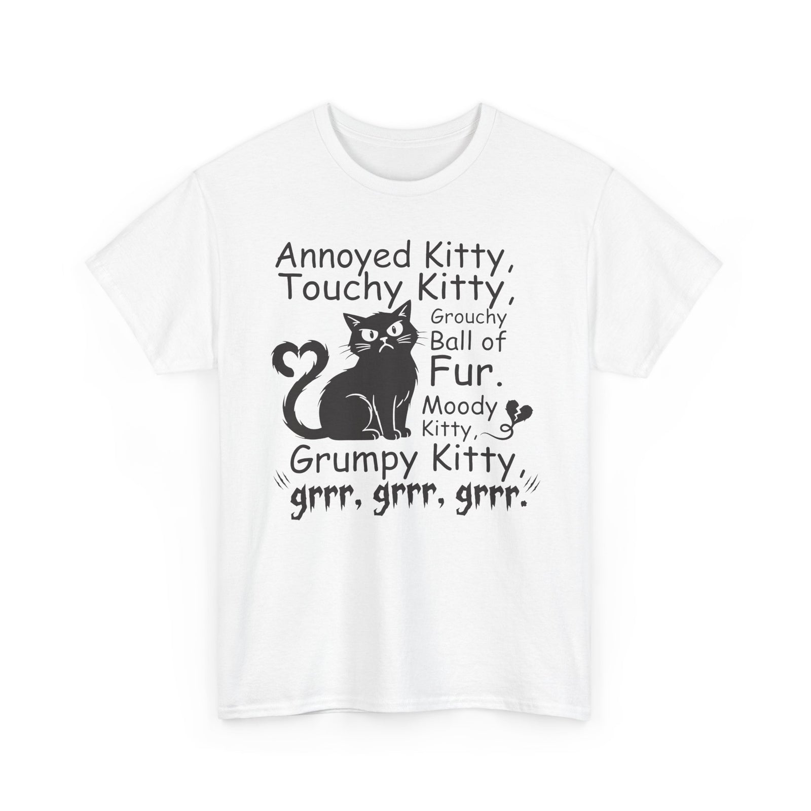 Grouchy Ball of Fur T-Shirt — Annoyed Kitty, Touchy Kitty Graphic Tee