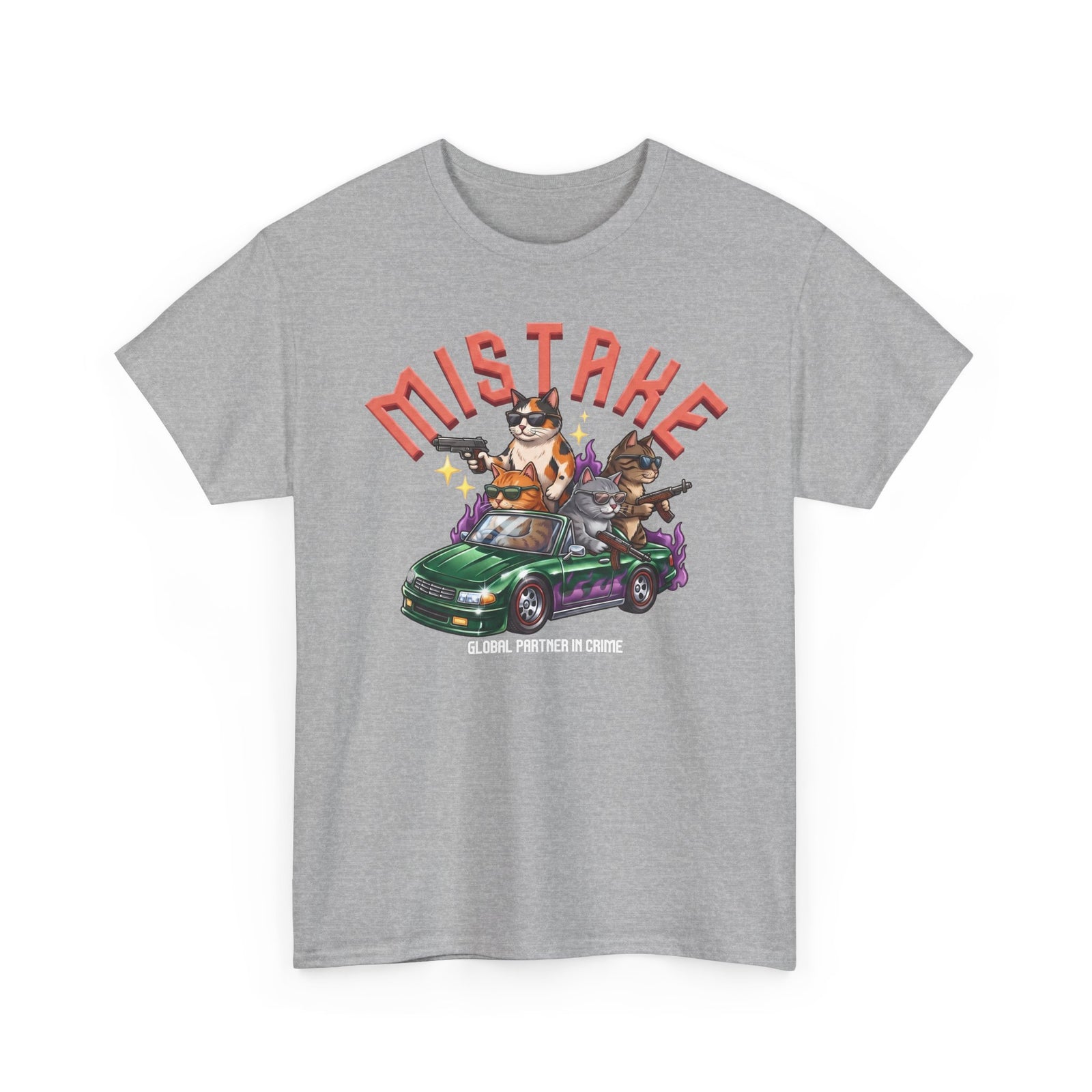 Mistake Global Partner In Crime T-Shirt — Funny Gangster Cat Convertible Tee