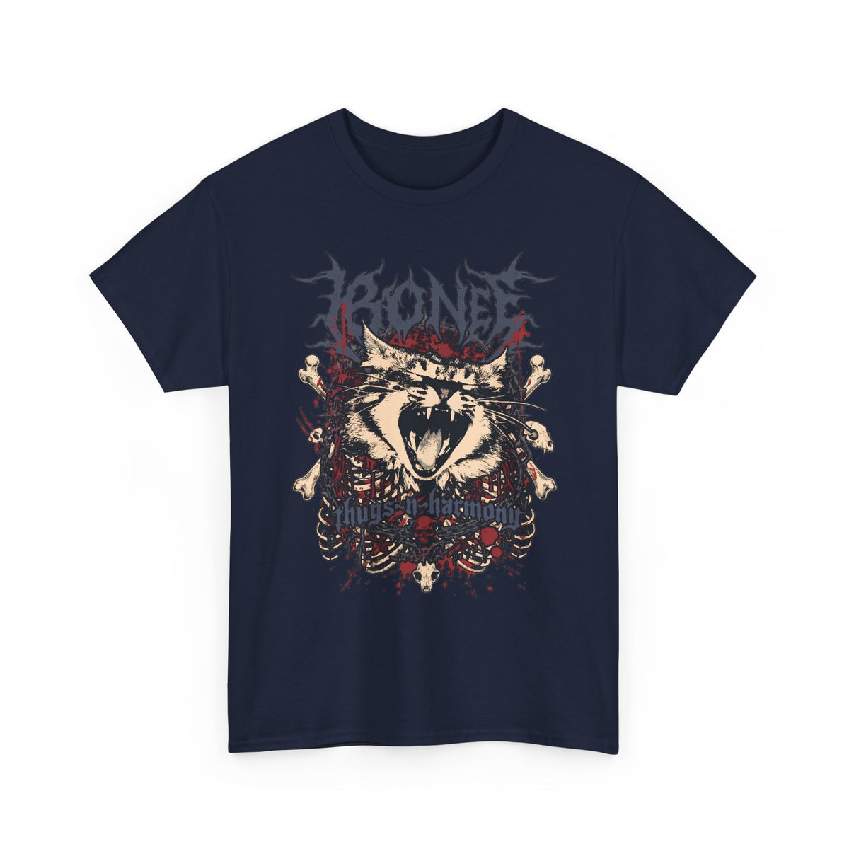 Bone Thugs-N-Harmony Metal Cat T-Shirt — Death Metal Feline Graphic Tee