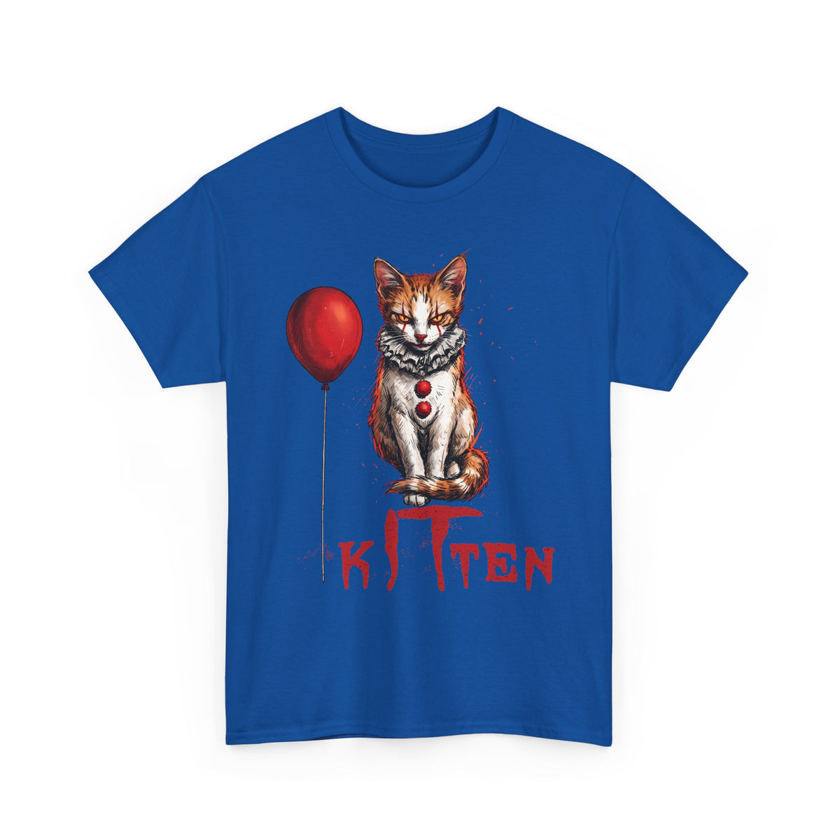 KITTEN Horror Clown T-Shirt — Spooky Orange Tabby Clown Cosplay Apparel