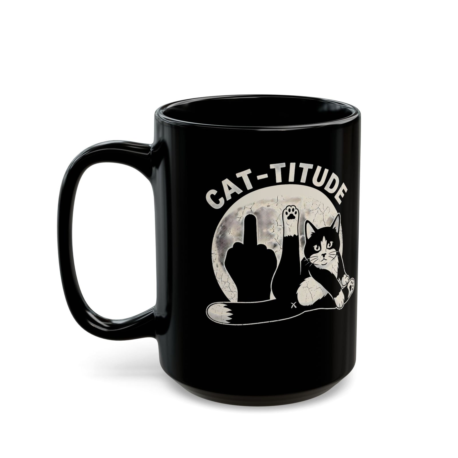 Cattitude Black Mug — Funny Cat Attitude Mug