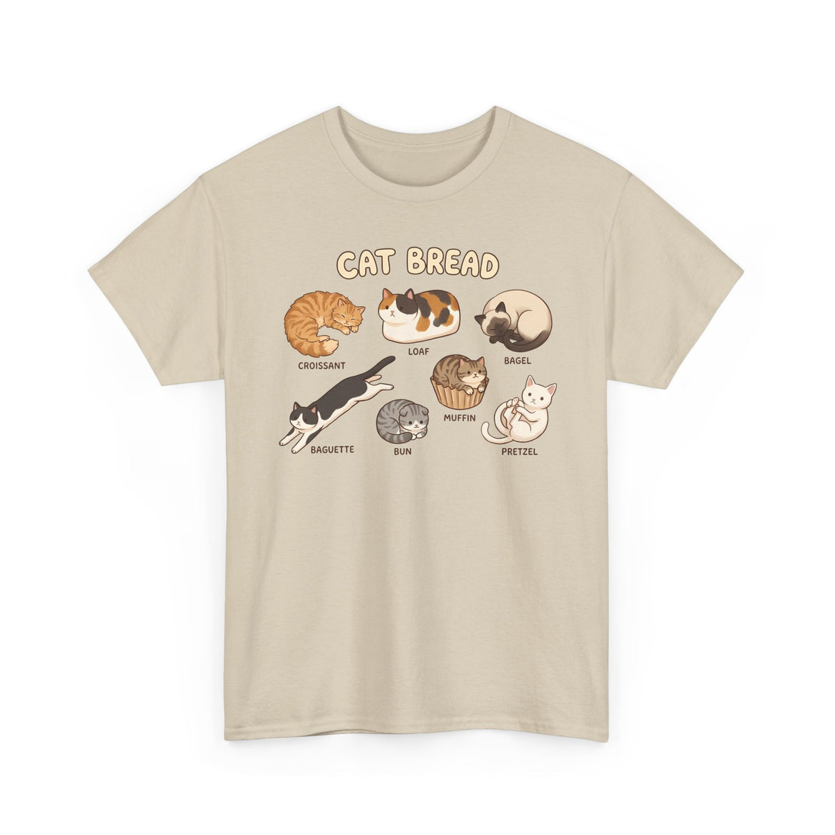 Cats & Breads T-Shirt — Cute Cat and Bread Graphic Tee