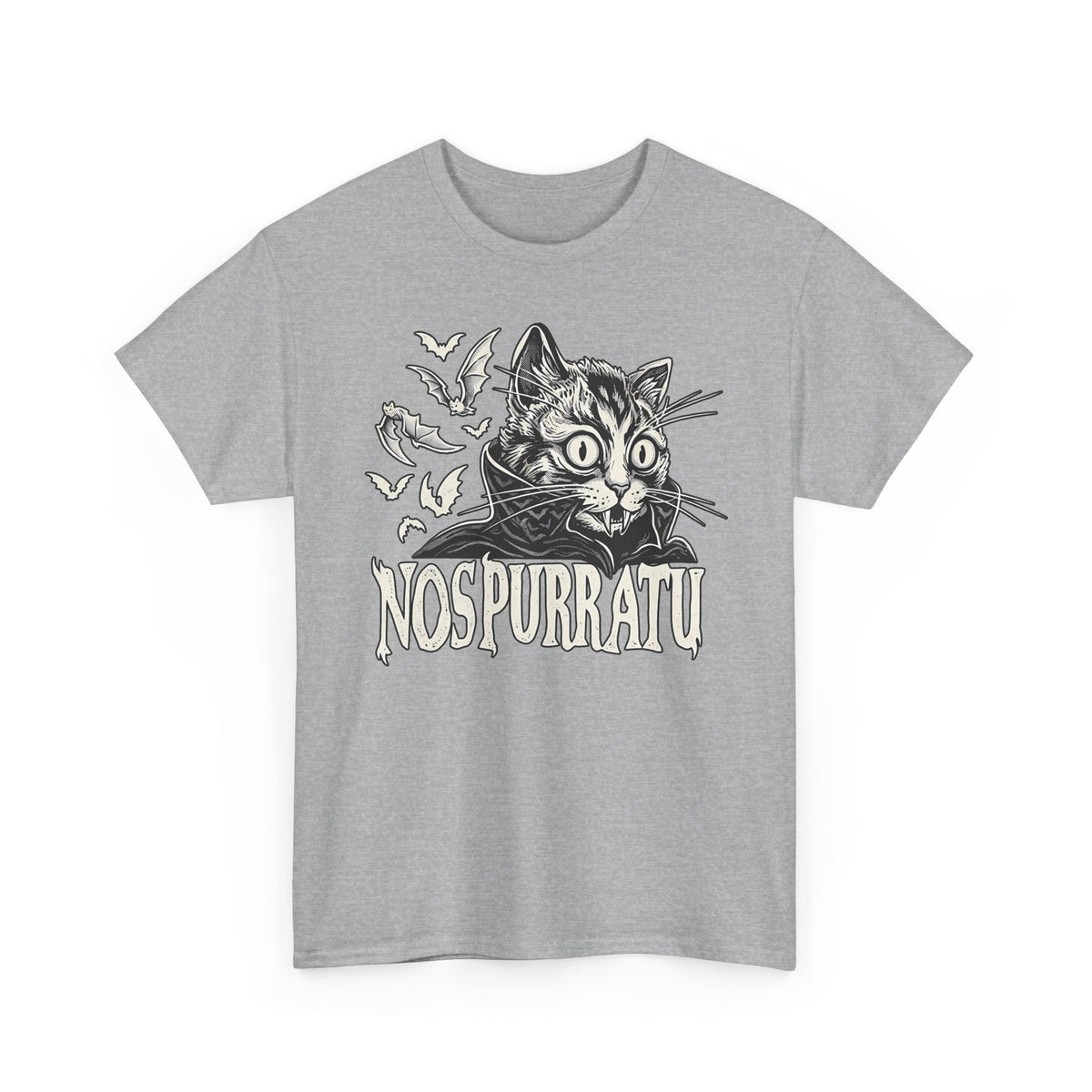 Nosferatu Cat T-Shirt — "Nospurratu Cat Nosferatu" Gothic Vampire Cat Tee