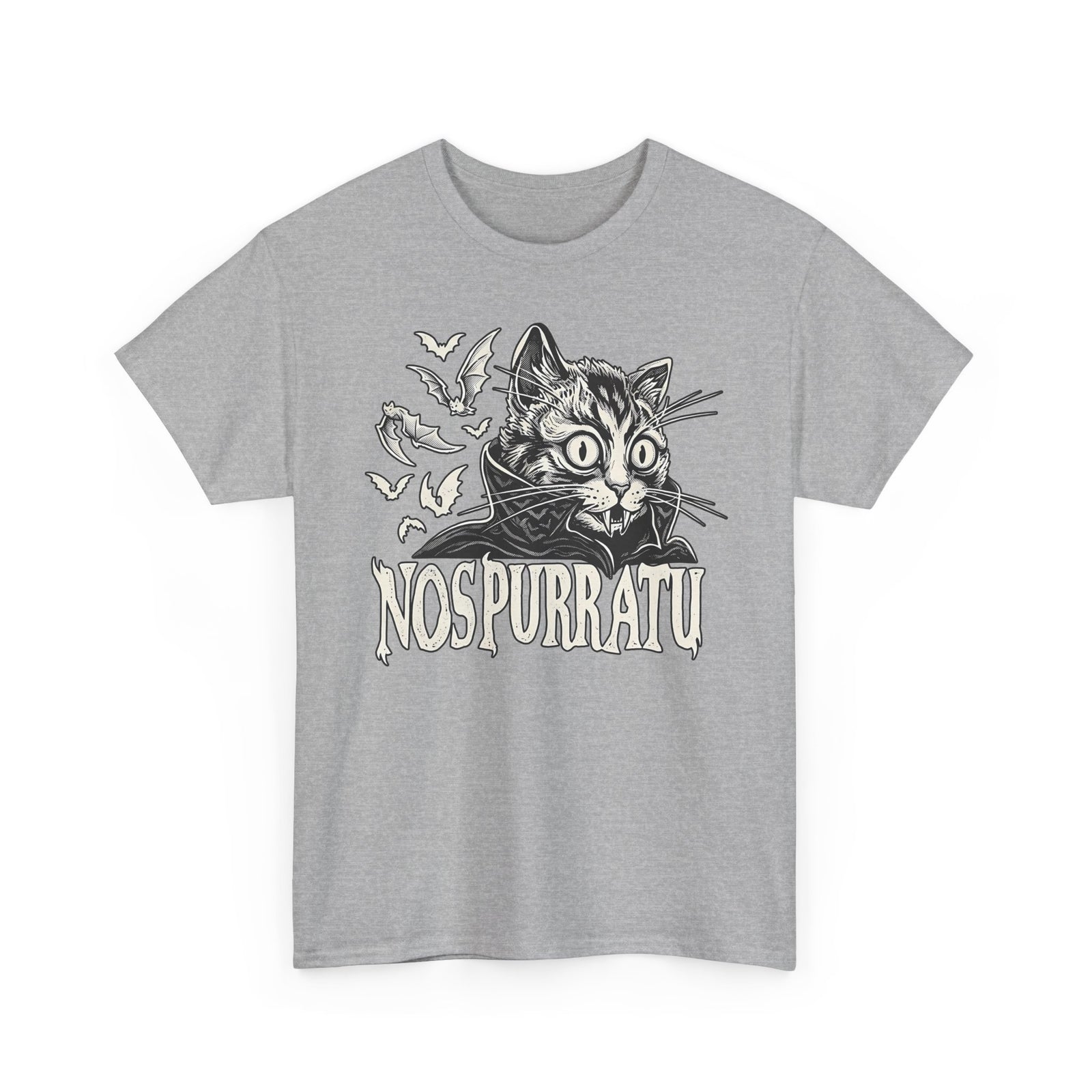 Nosferatu Cat T-Shirt — "Nospurratu Cat Nosferatu" Gothic Vampire Cat Tee