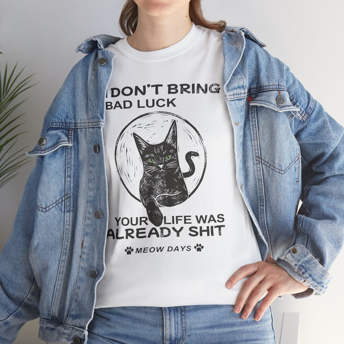 Black Cats Don't Bring Bad Luck T-Shirt — Cute Witchy Cat Tee for Cat Lovers