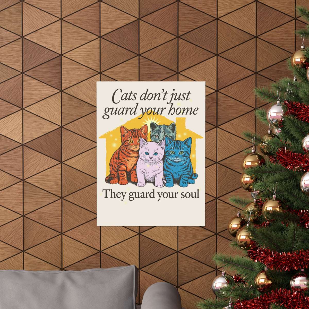 Cats Don't Just Guard Your Home Poster — Funny Cat Lover Poster