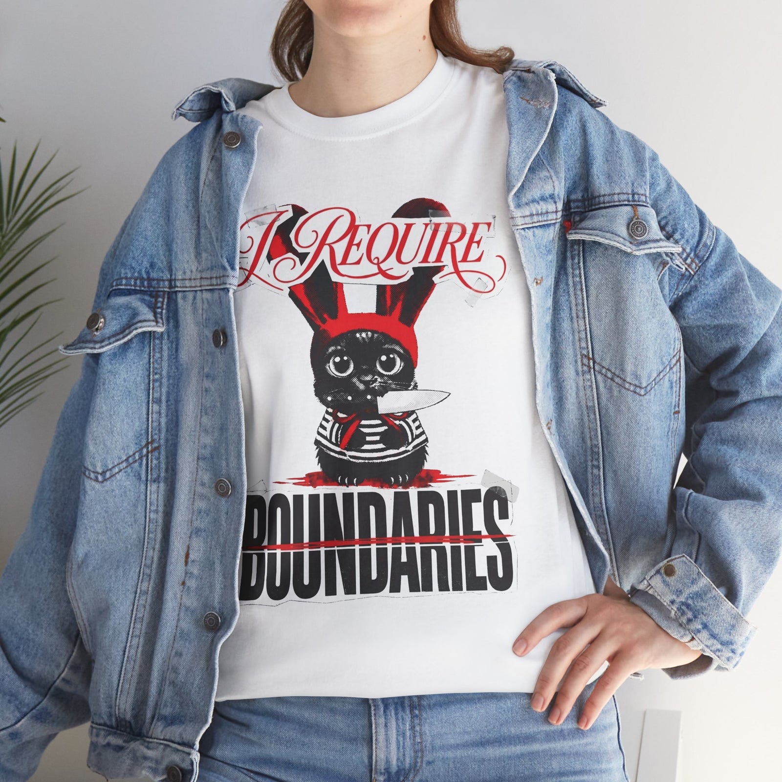 I Require Boundaries T-Shirt — Funny Creepy Cute Cat Knife Tee