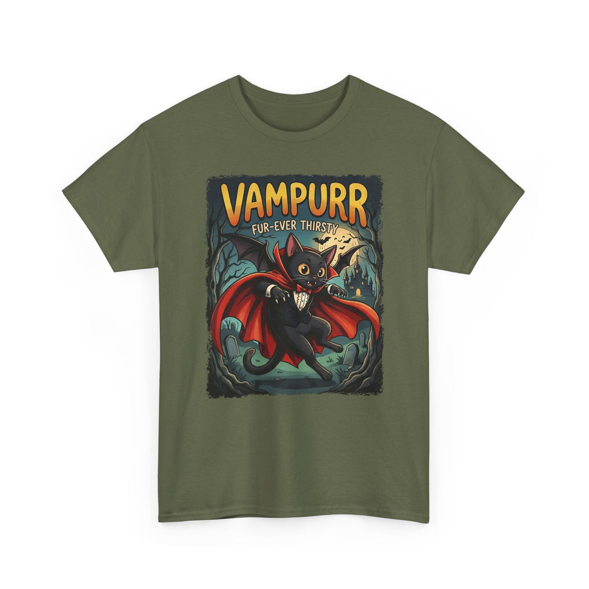 Vampurr 'Fur-ever Thirsty' Cat Vampire T-Shirt