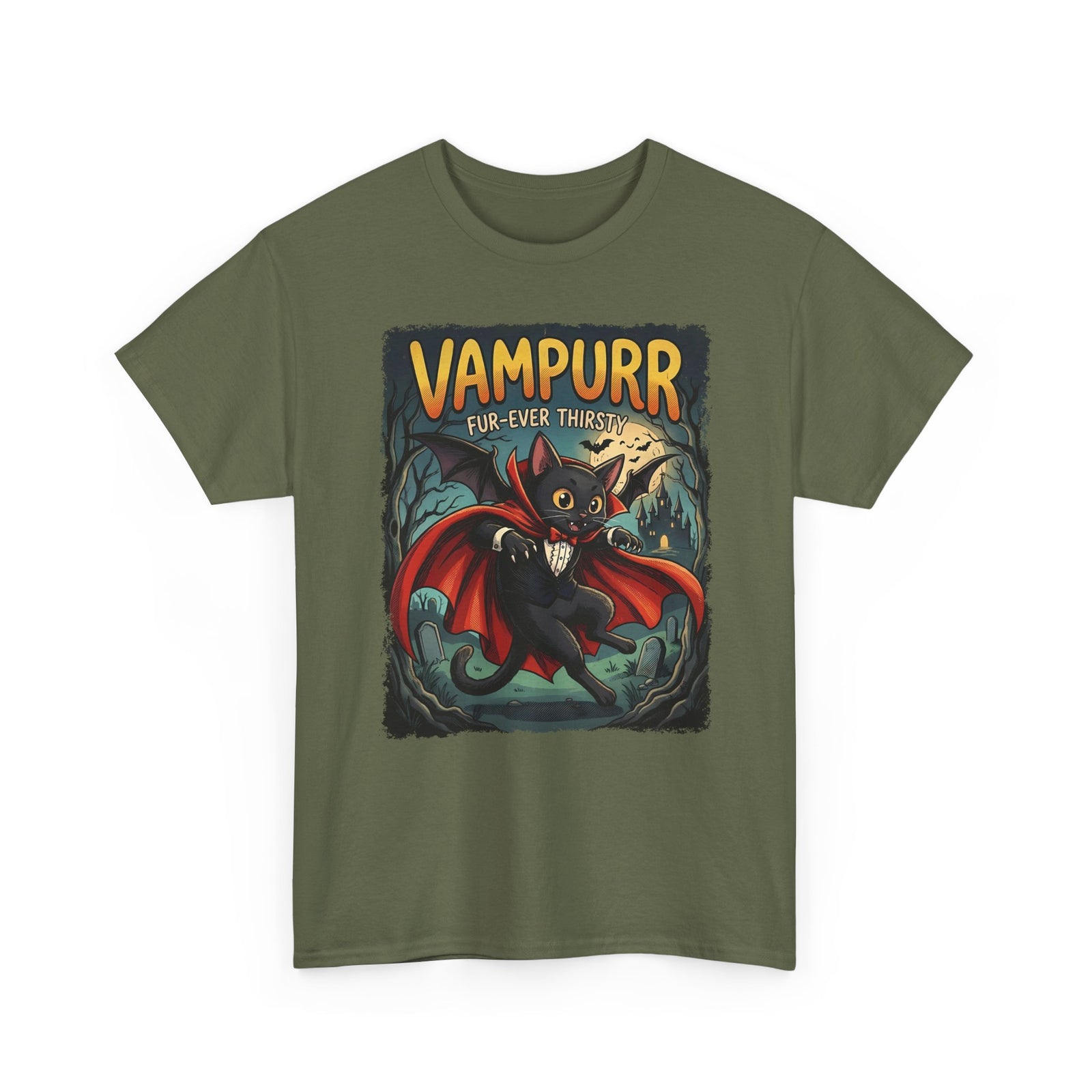 Vampurr 'Fur-ever Thirsty' Cat Vampire T-Shirt
