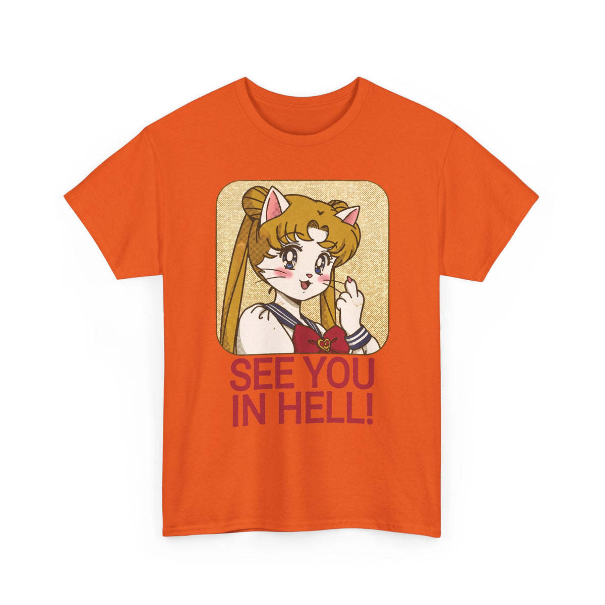 See You In Hell Anime Cat T-Shirt — Cute Magical Girl Parody Graphic
